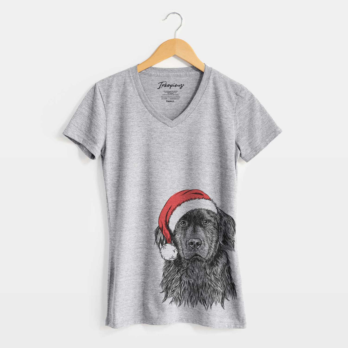 Santa Jinx the Newfoundland - Women's V-neck Shirt