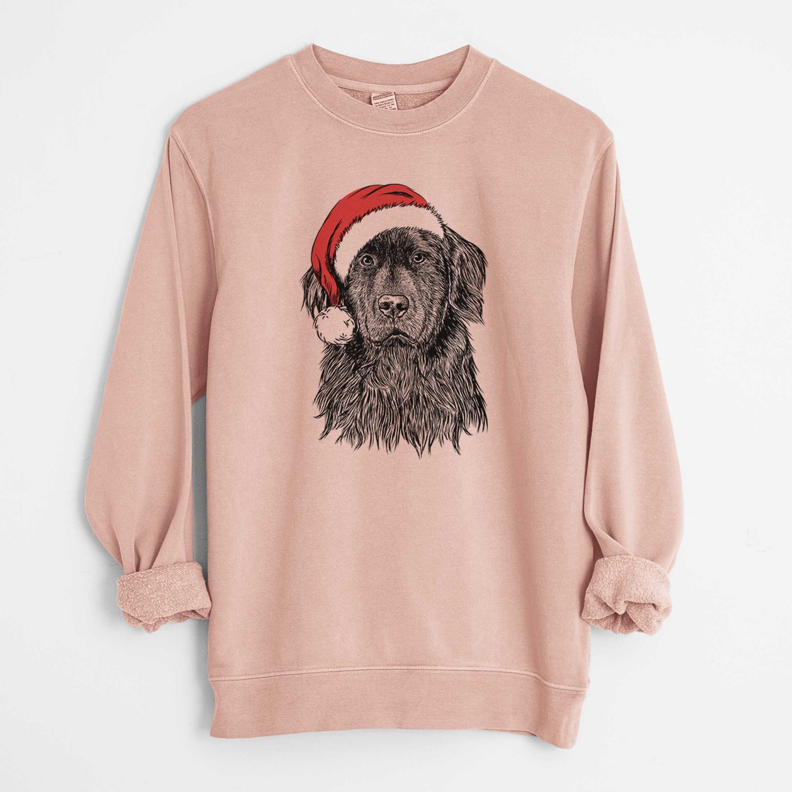 Santa Jinx the Newfoundland - Unisex Pigment Dyed Crew Sweatshirt