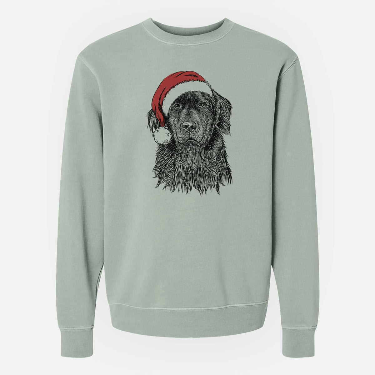Santa Jinx the Newfoundland - Unisex Pigment Dyed Crew Sweatshirt