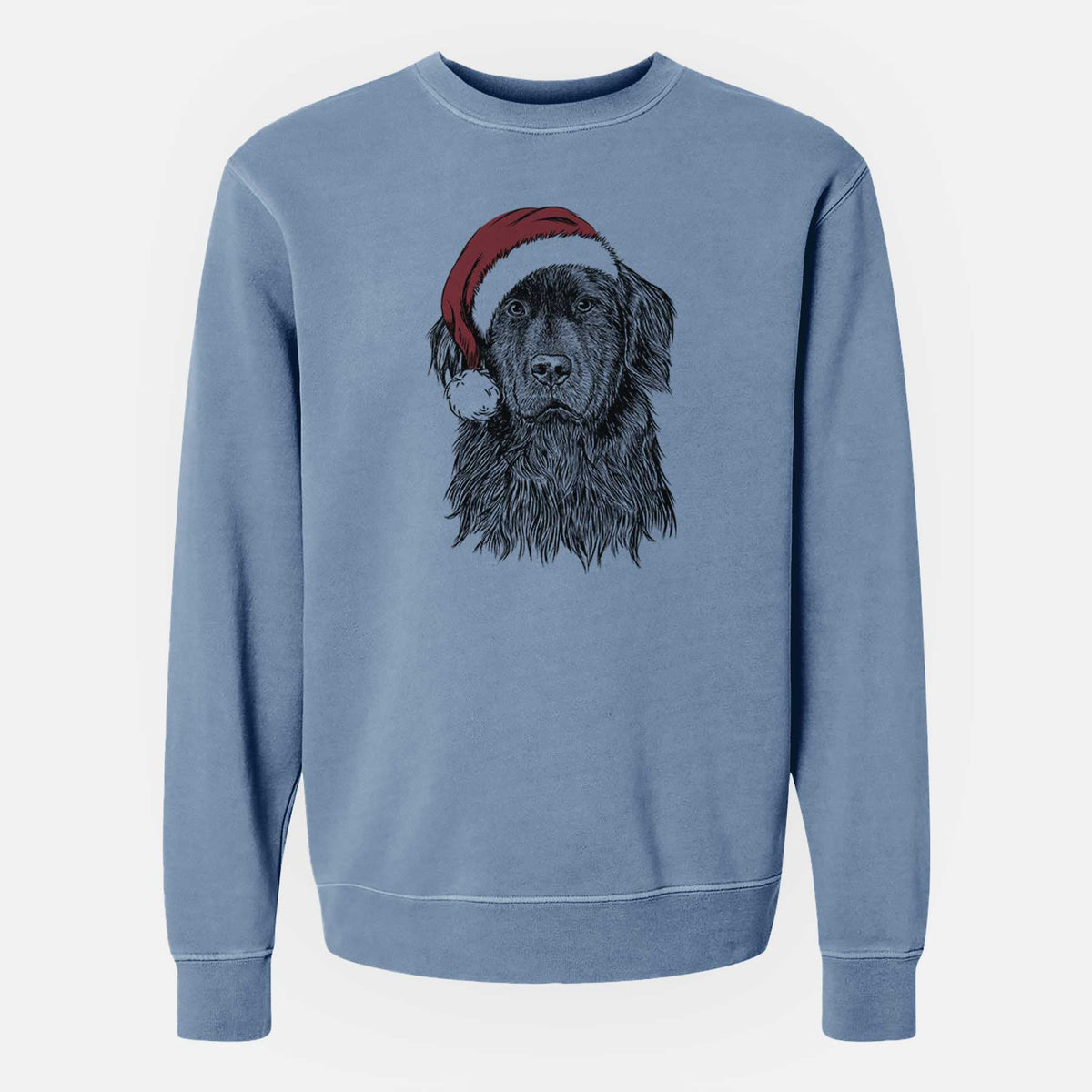 Santa Jinx the Newfoundland - Unisex Pigment Dyed Crew Sweatshirt