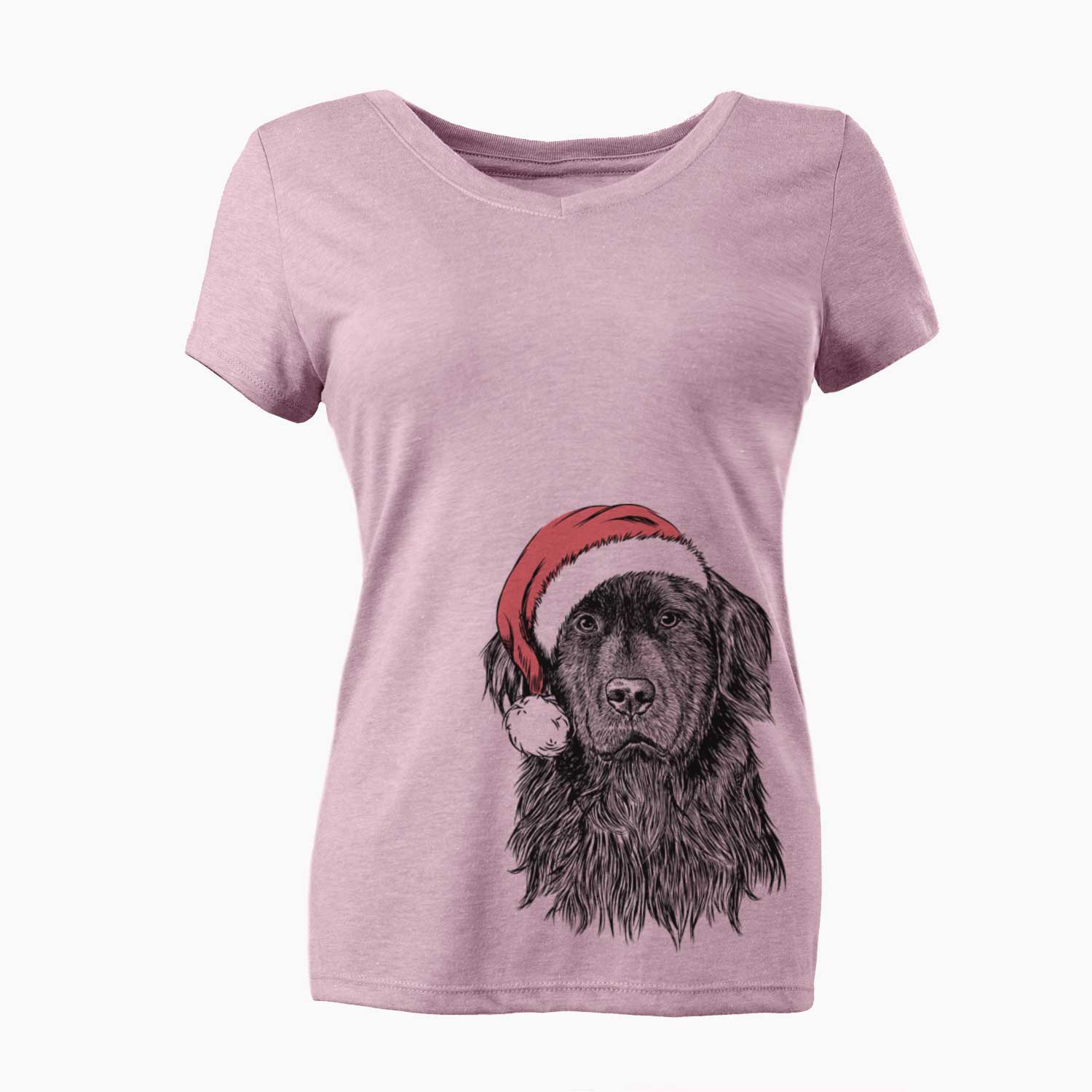 Santa Jinx the Newfoundland - Women's V-neck Shirt