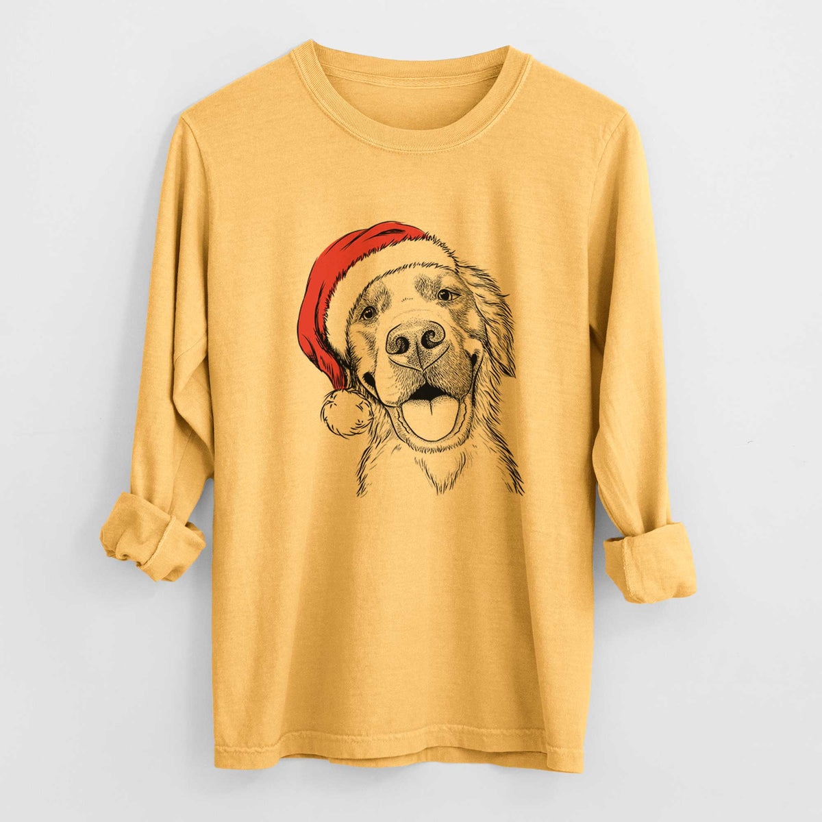 Santa Jordy the Golden Retriever - Heavyweight 100% Cotton Long Sleeve