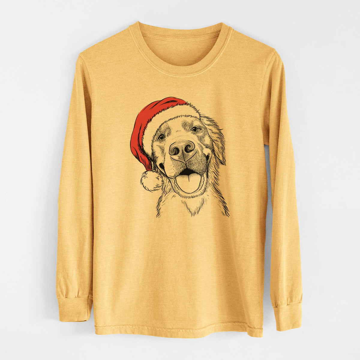 Santa Jordy the Golden Retriever - Heavyweight 100% Cotton Long Sleeve
