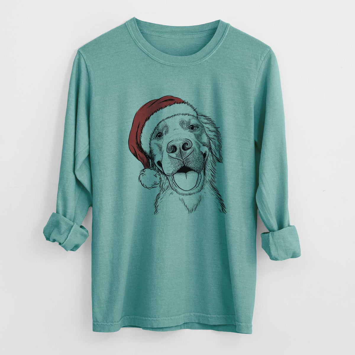 Santa Jordy the Golden Retriever - Heavyweight 100% Cotton Long Sleeve
