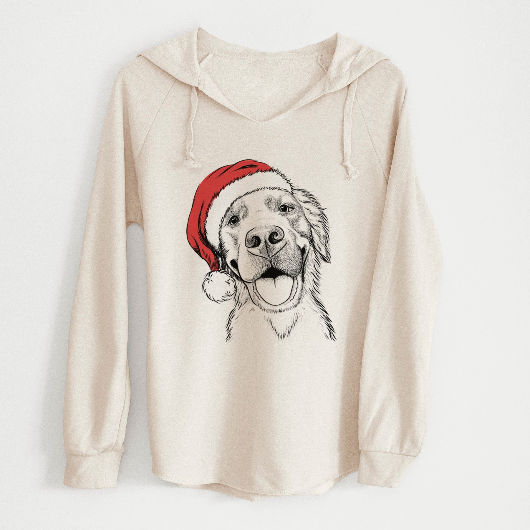 Santa Jordy the Golden Retriever - Cali Wave Hooded Sweatshirt