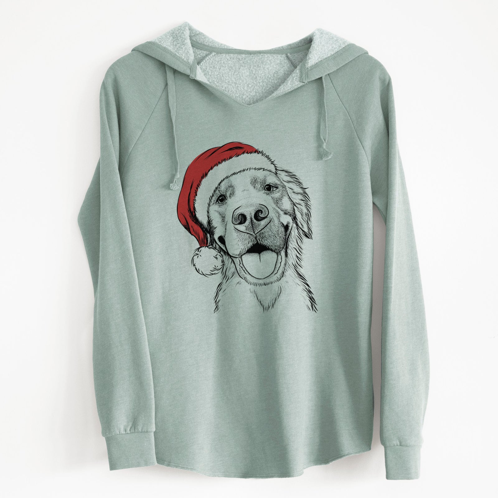 Santa Jordy the Golden Retriever - Cali Wave Hooded Sweatshirt