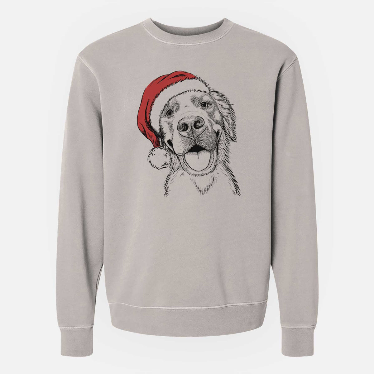 Santa Jordy the Golden Retriever - Unisex Pigment Dyed Crew Sweatshirt