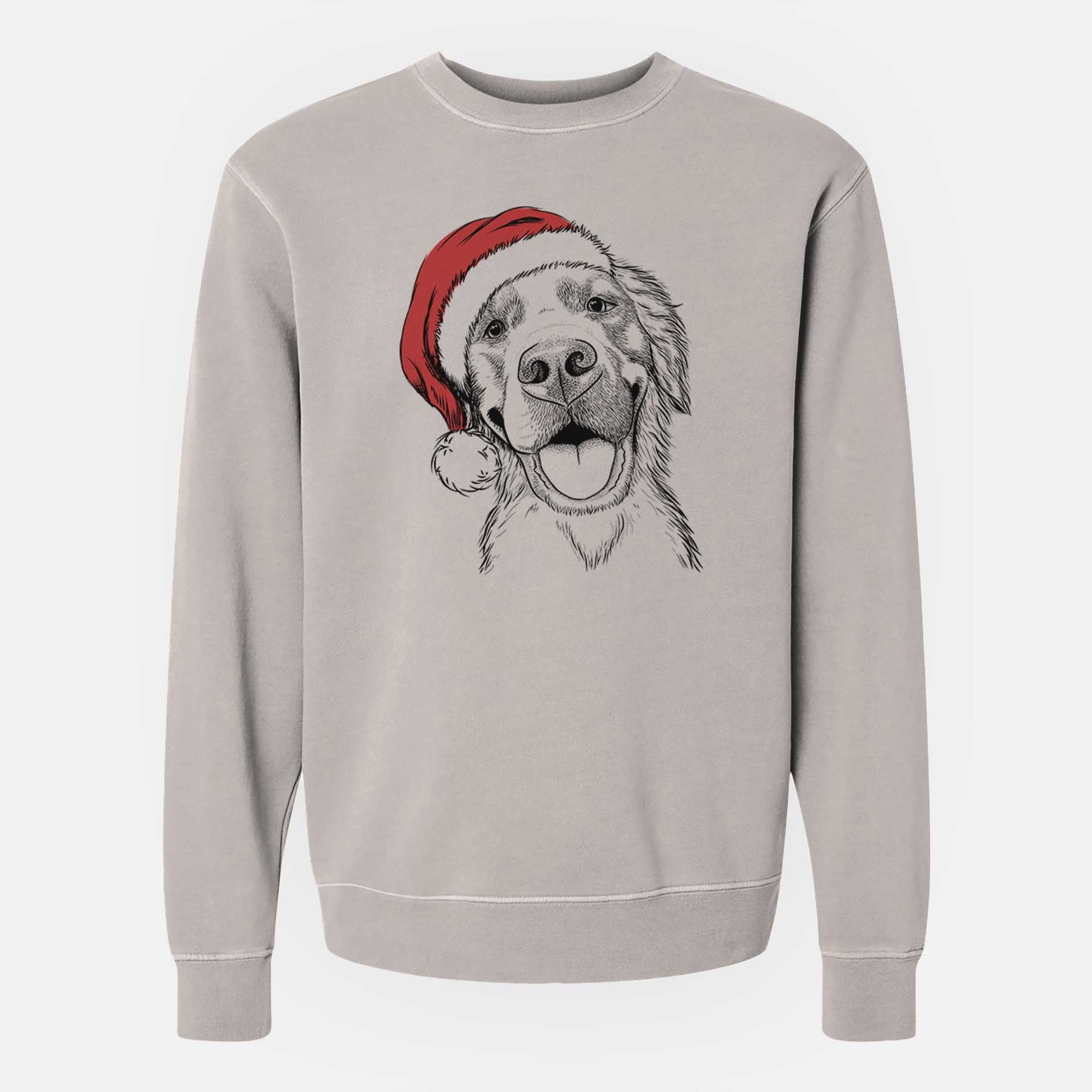 Santa Jordy the Golden Retriever - Unisex Pigment Dyed Crew Sweatshirt
