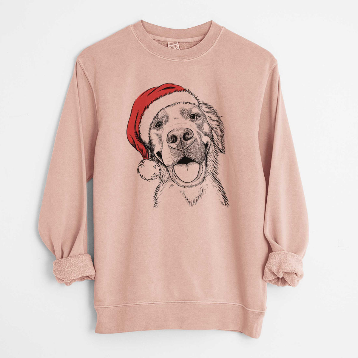 Santa Jordy the Golden Retriever - Unisex Pigment Dyed Crew Sweatshirt