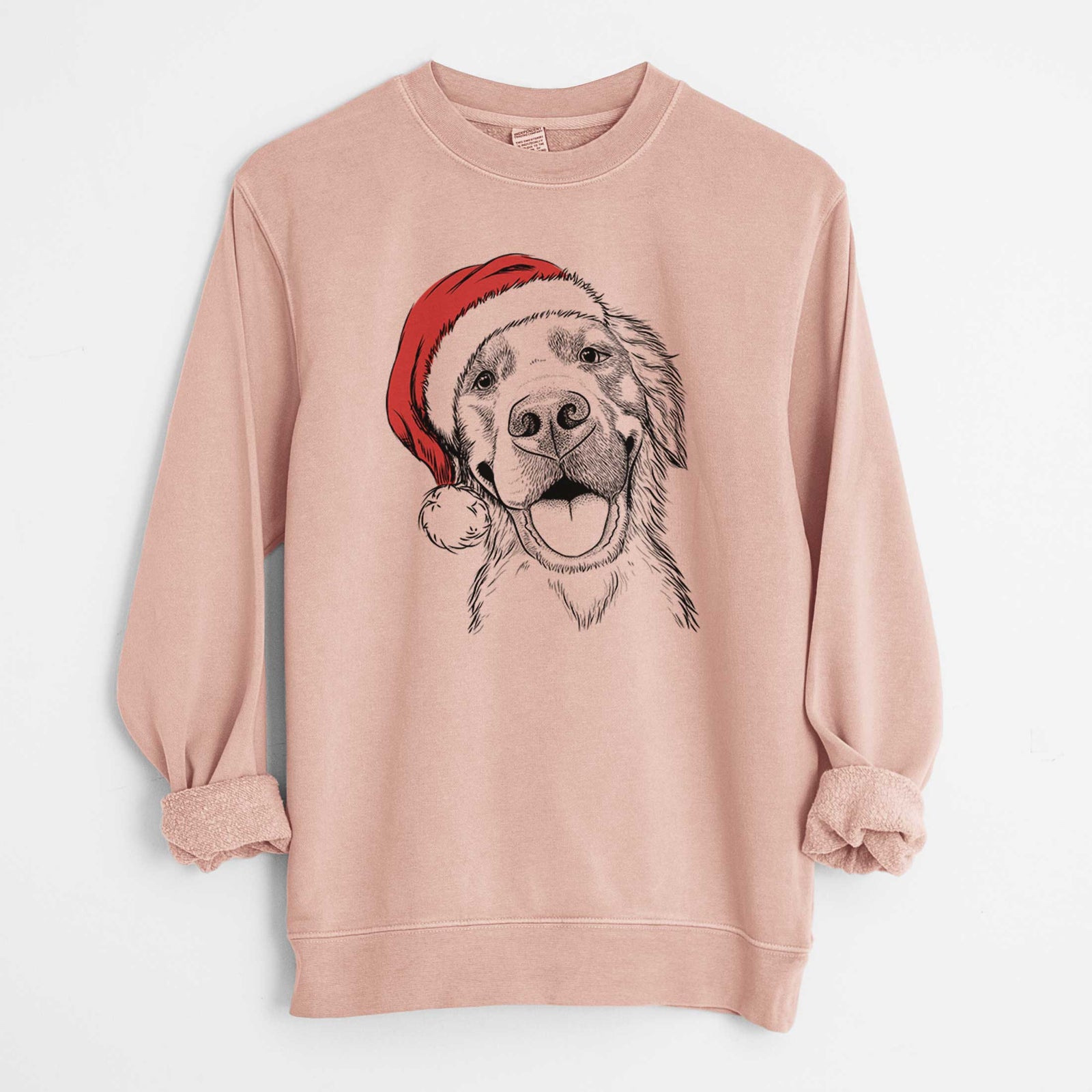 Santa Jordy the Golden Retriever - Unisex Pigment Dyed Crew Sweatshirt