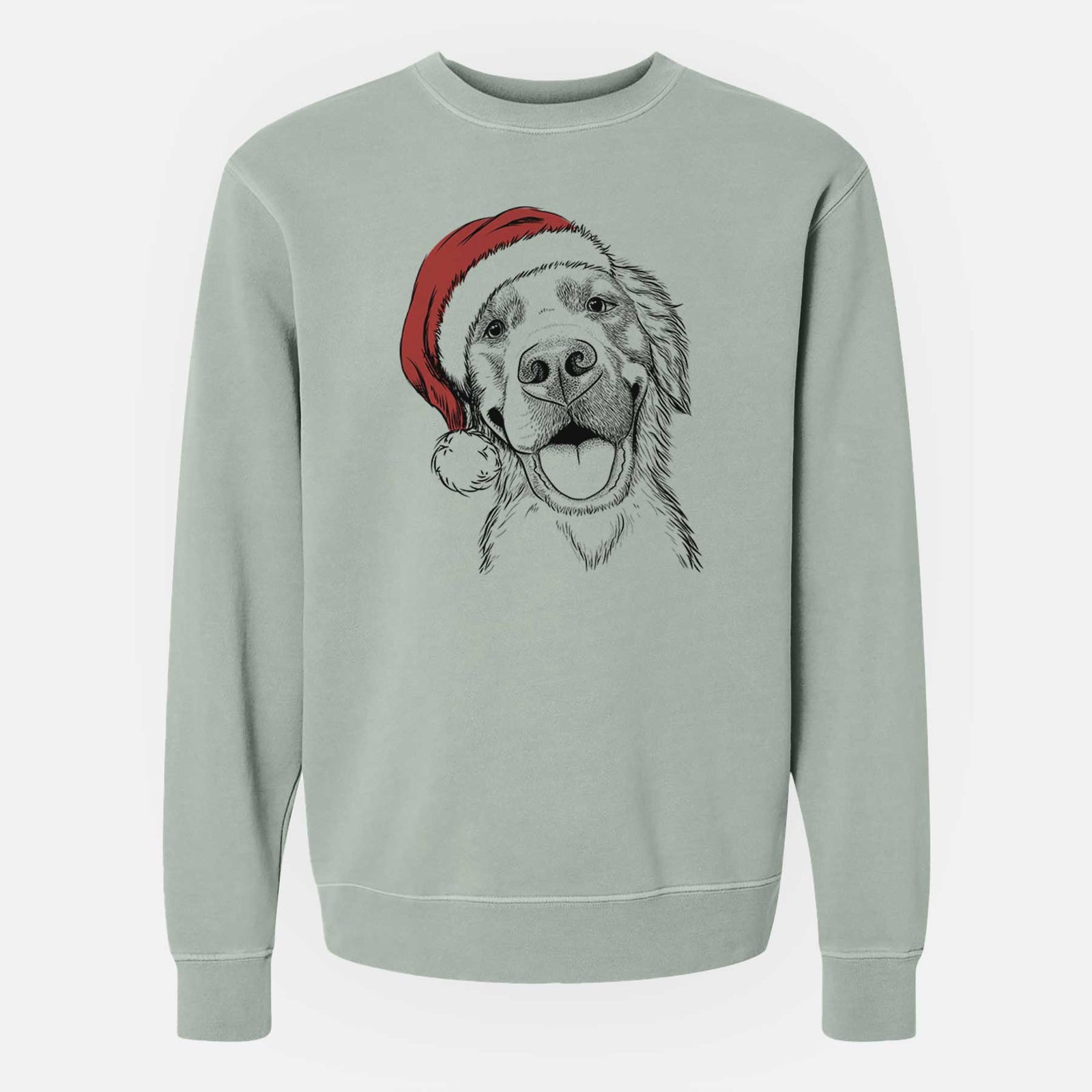 Santa Jordy the Golden Retriever - Unisex Pigment Dyed Crew Sweatshirt