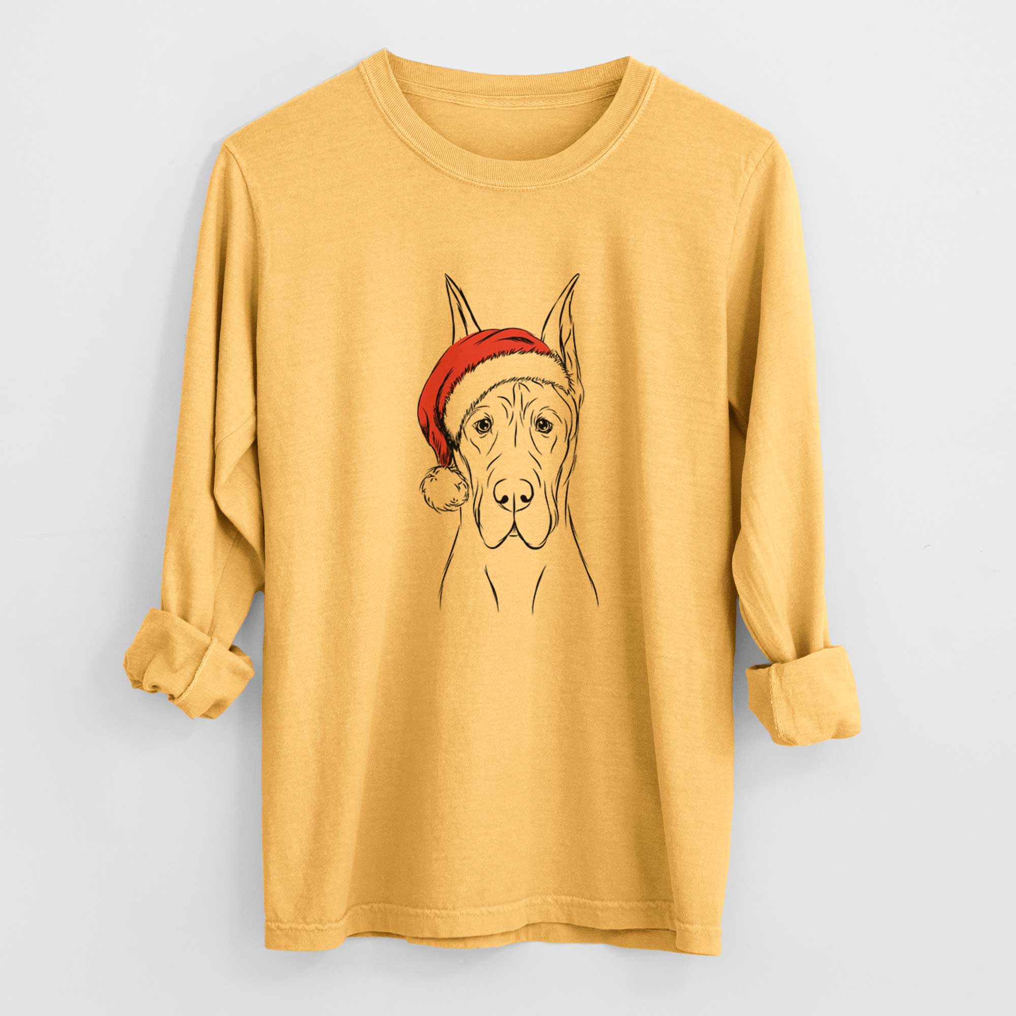 Santa Jude the Great Dane - Heavyweight 100% Cotton Long Sleeve