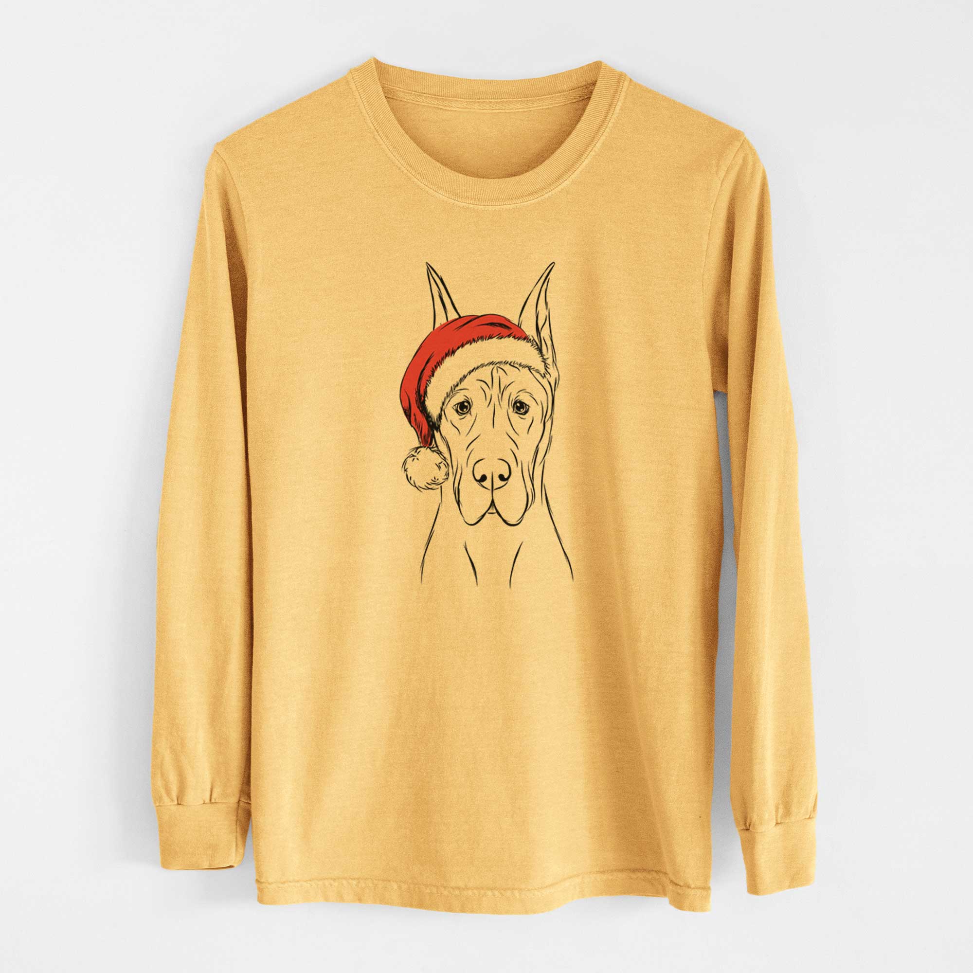 Santa Jude the Great Dane - Heavyweight 100% Cotton Long Sleeve