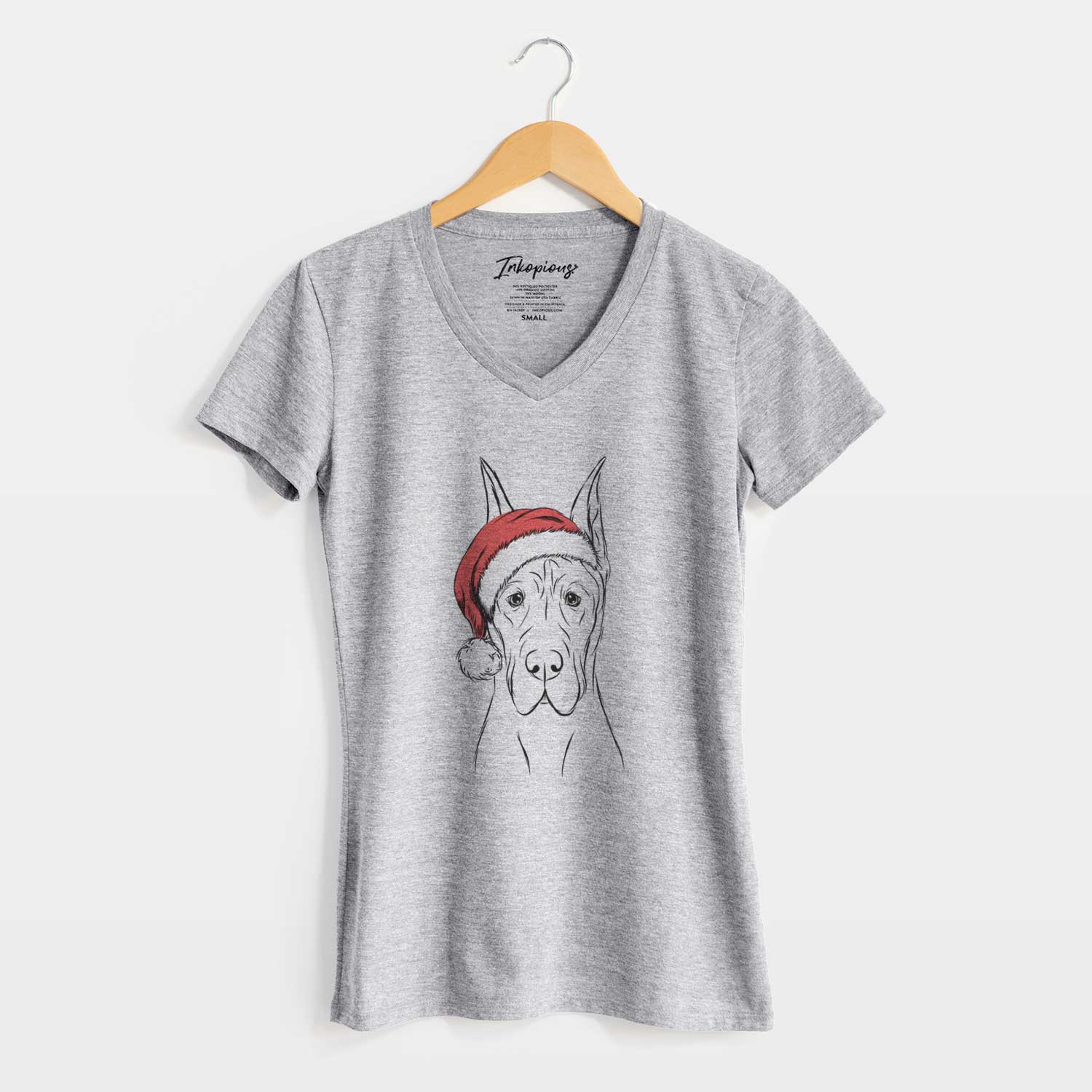 Santa Jude the Great Dane - Women's V-neck Shirt