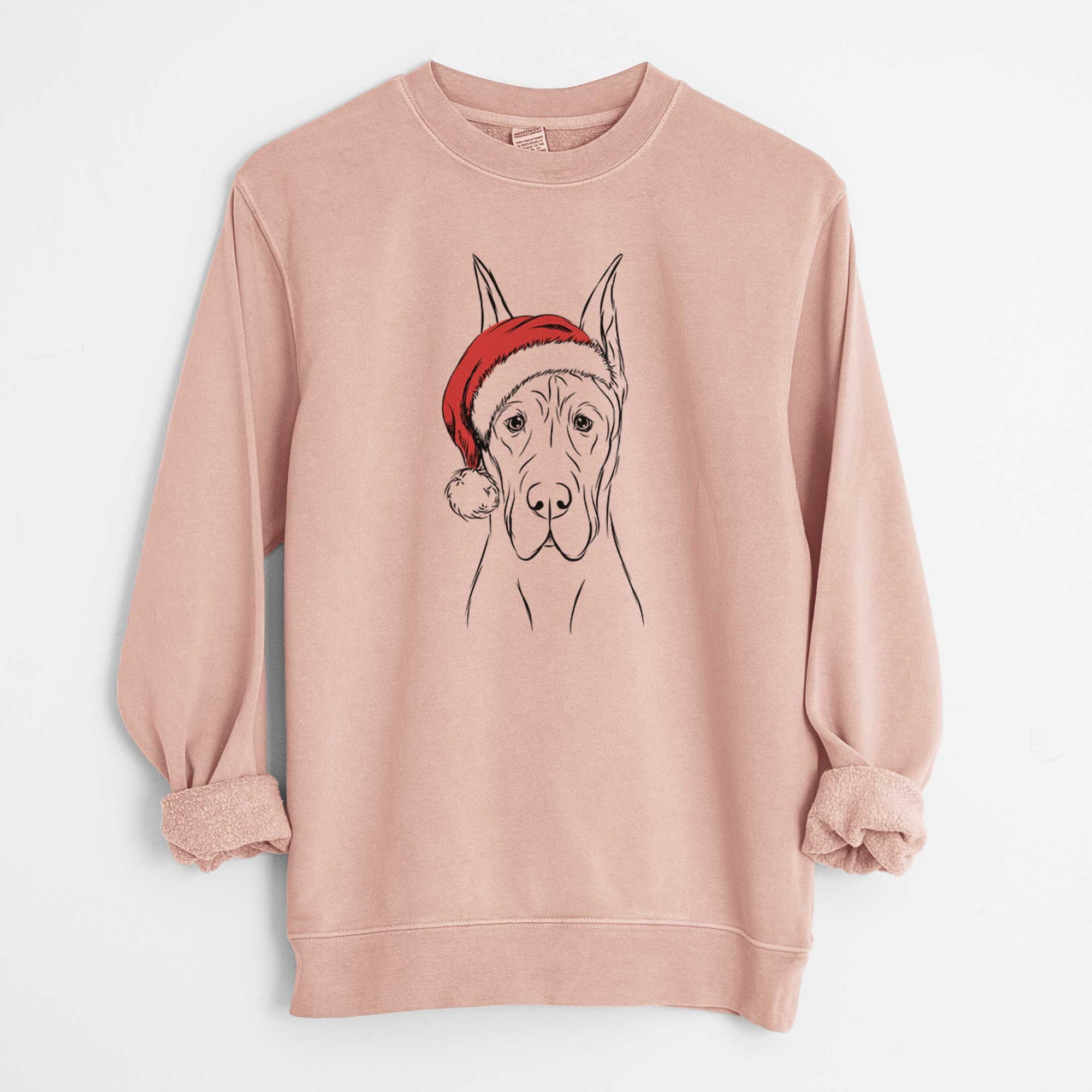 Santa Jude the Great Dane - Unisex Pigment Dyed Crew Sweatshirt