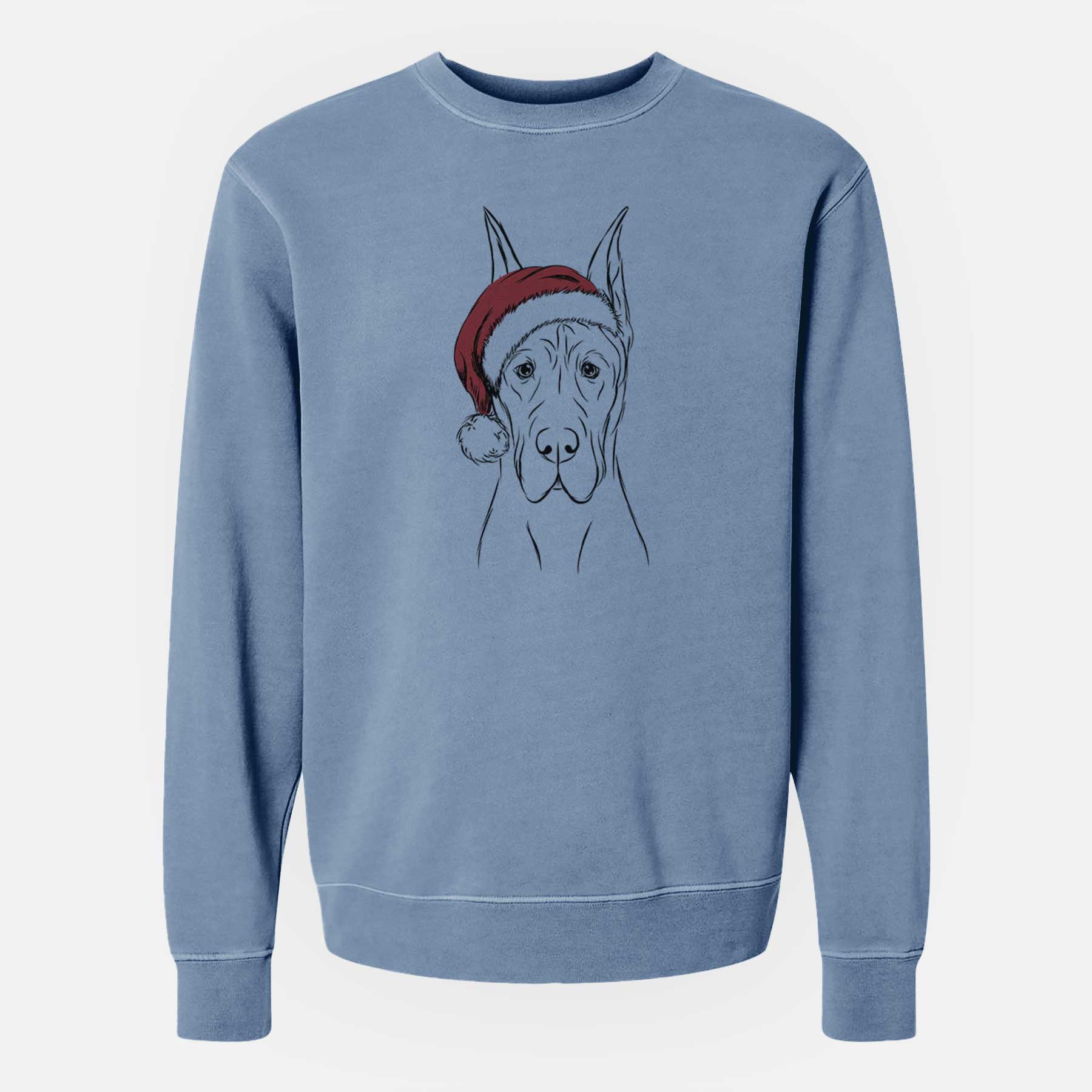 Santa Jude the Great Dane - Unisex Pigment Dyed Crew Sweatshirt