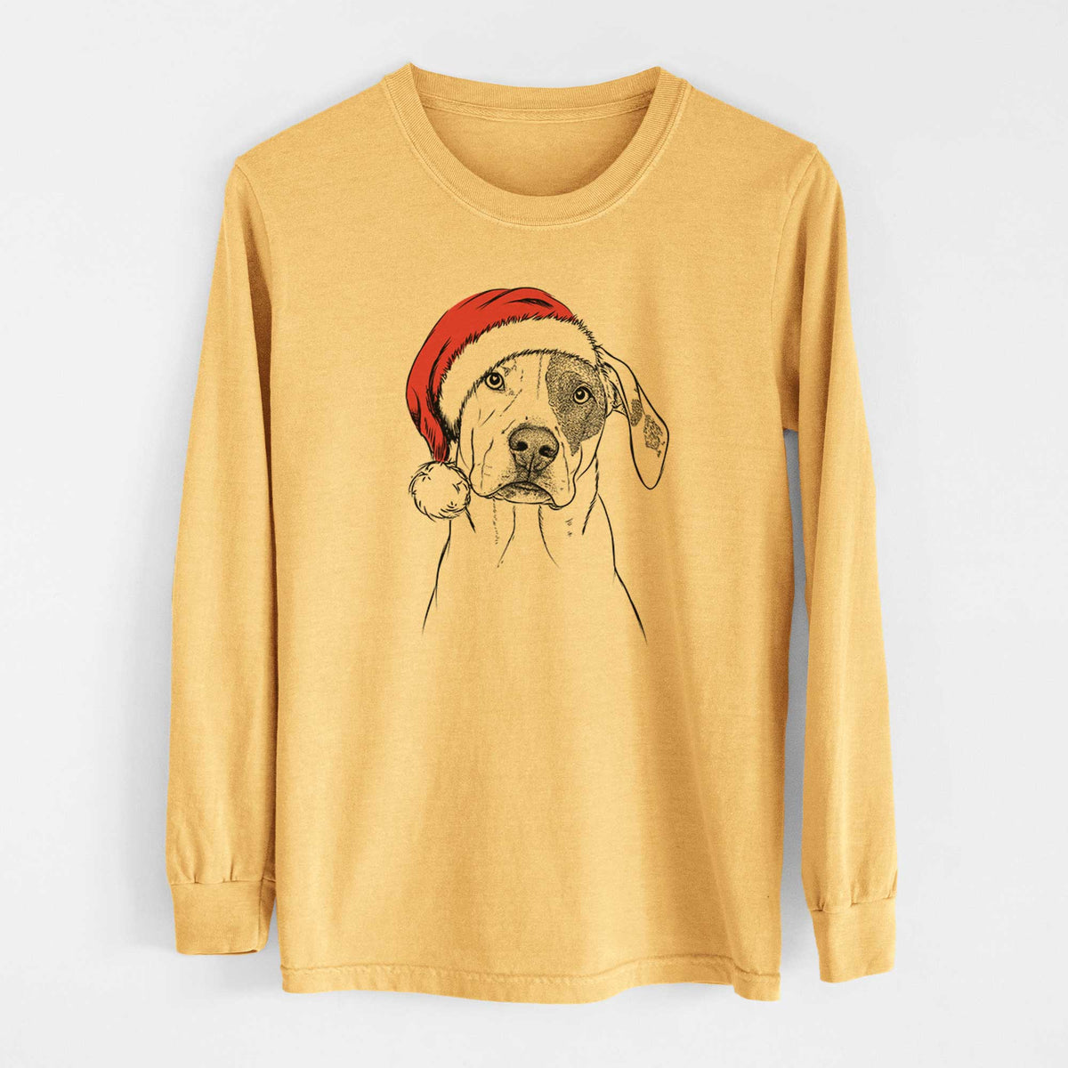 Santa Julio the Dogo Argentino Mix - Heavyweight 100% Cotton Long Sleeve