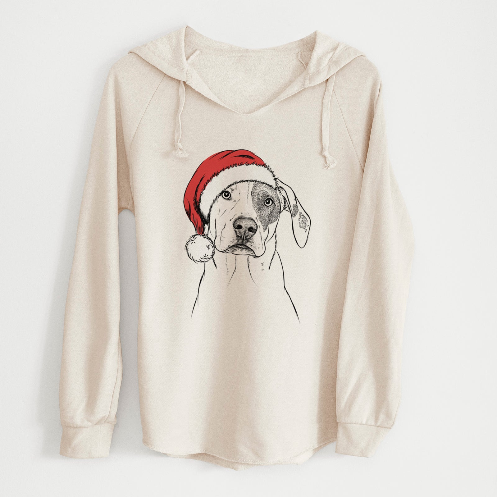 Santa Julio the Dogo Argentino Mix - Cali Wave Hooded Sweatshirt