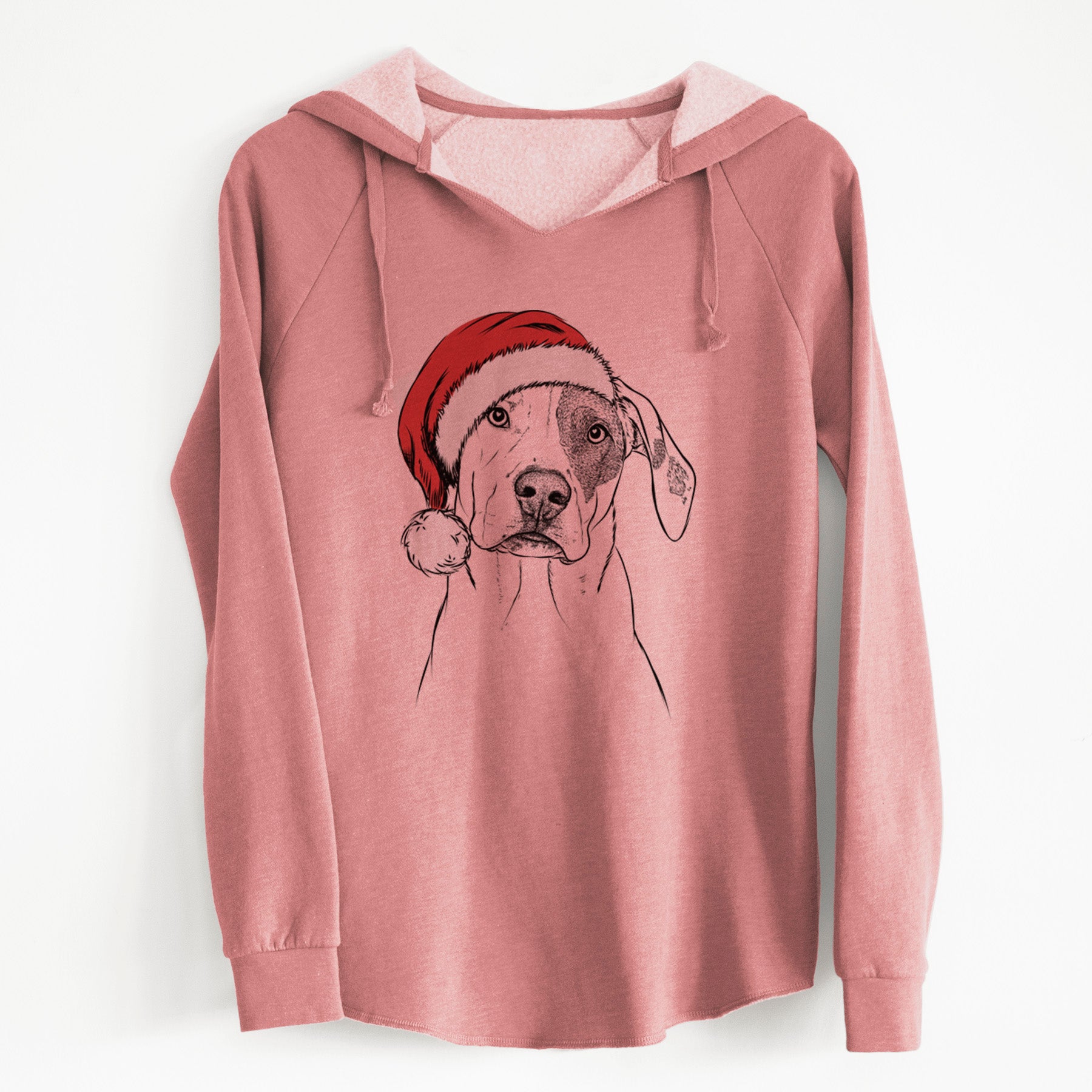 Santa Julio the Dogo Argentino Mix - Cali Wave Hooded Sweatshirt