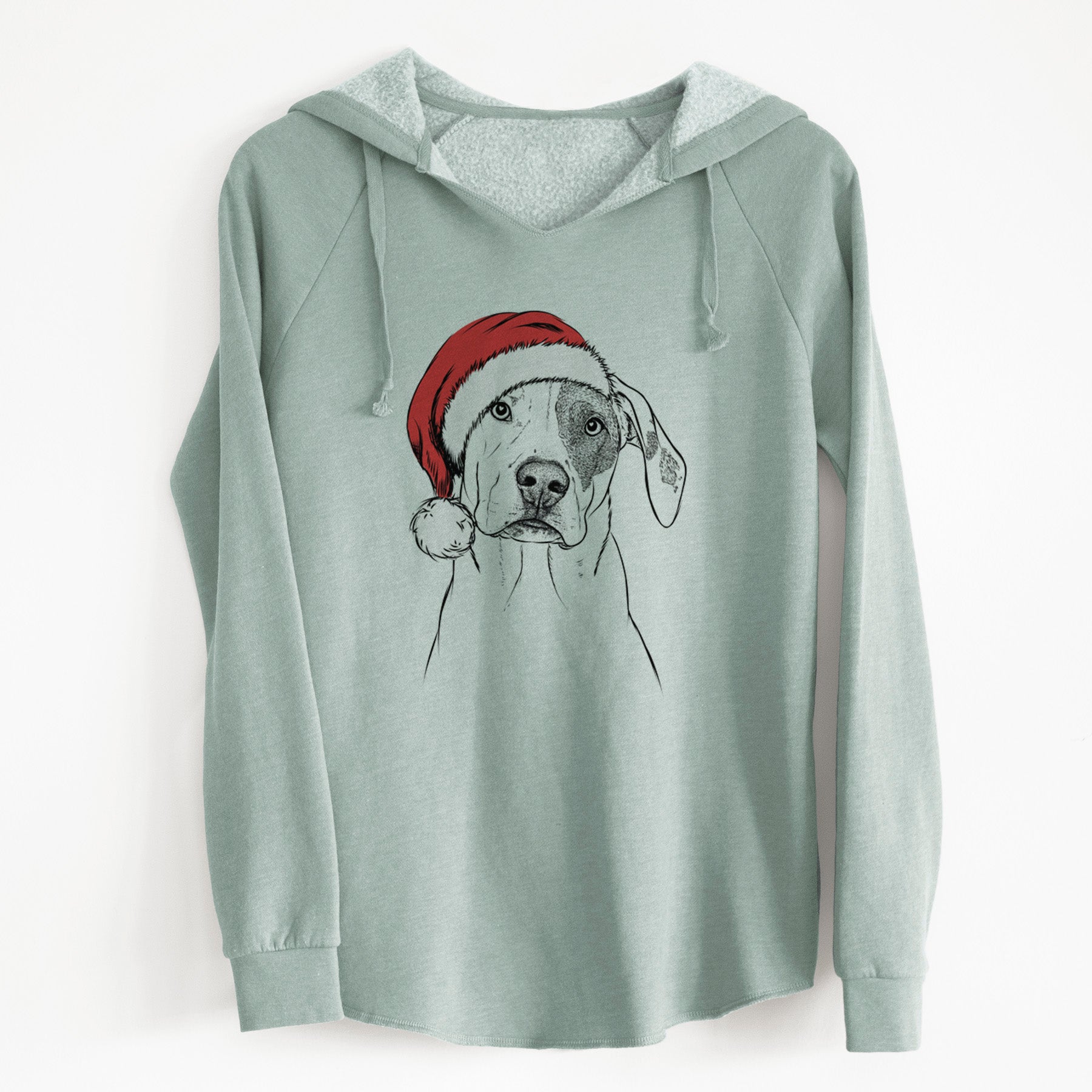 Santa Julio the Dogo Argentino Mix - Cali Wave Hooded Sweatshirt