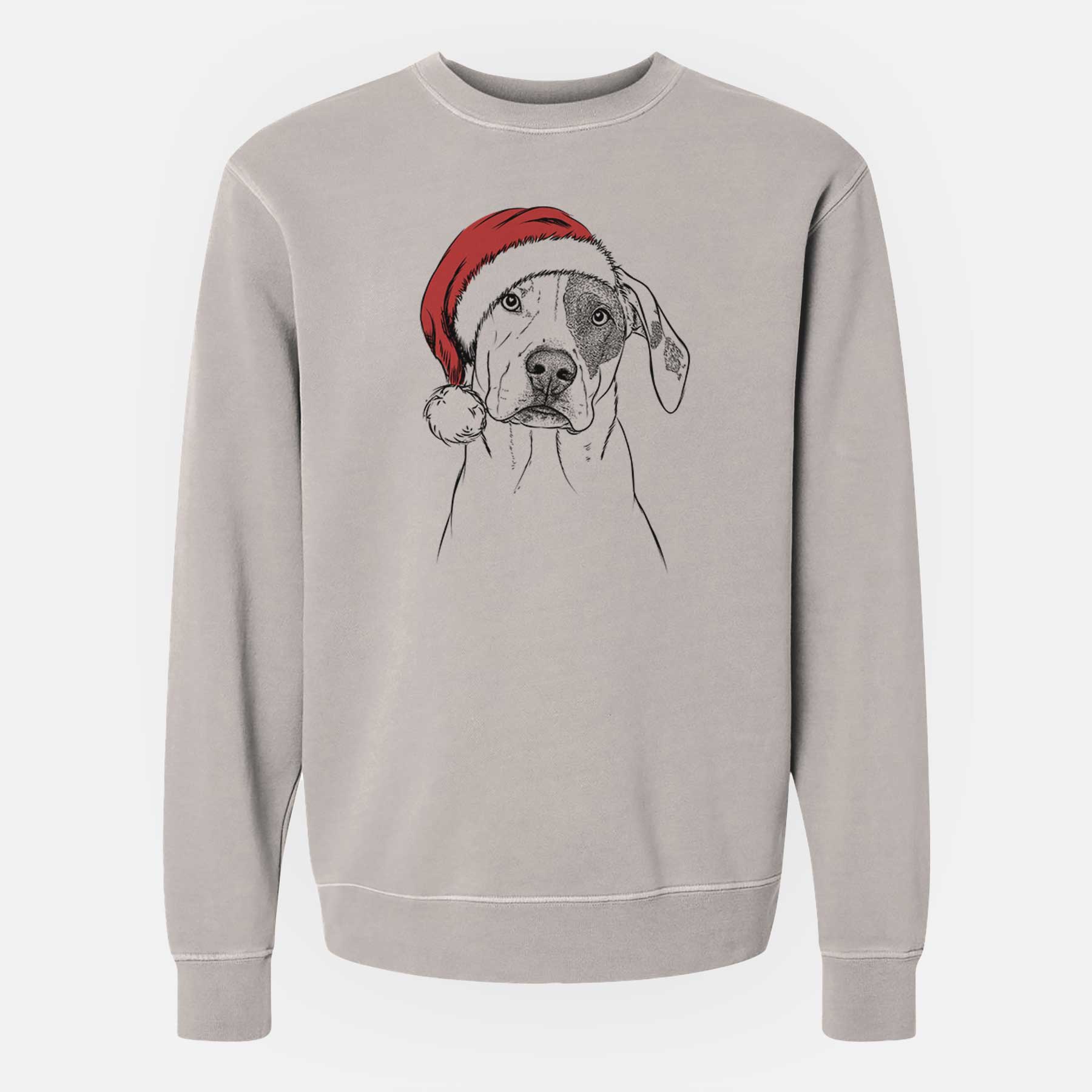 Santa Julio the Dogo Argentino Mix - Unisex Pigment Dyed Crew Sweatshirt