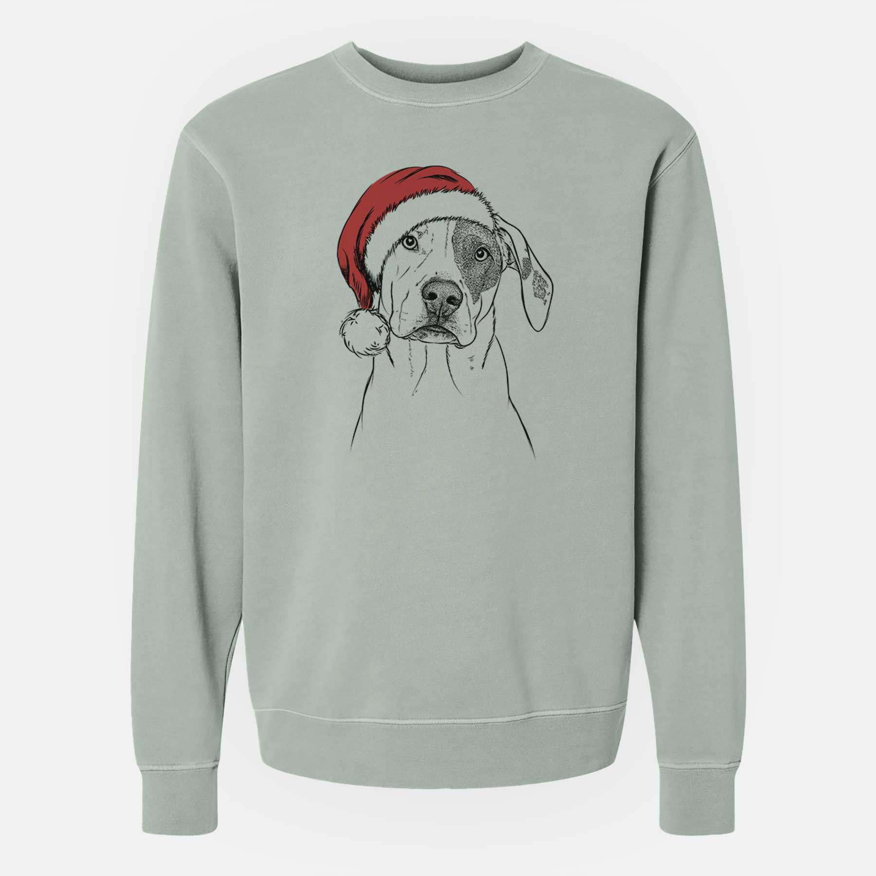 Santa Julio the Dogo Argentino Mix - Unisex Pigment Dyed Crew Sweatshirt