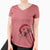 Santa Julio the Dogo Argentino Mix - Women's V-neck Shirt