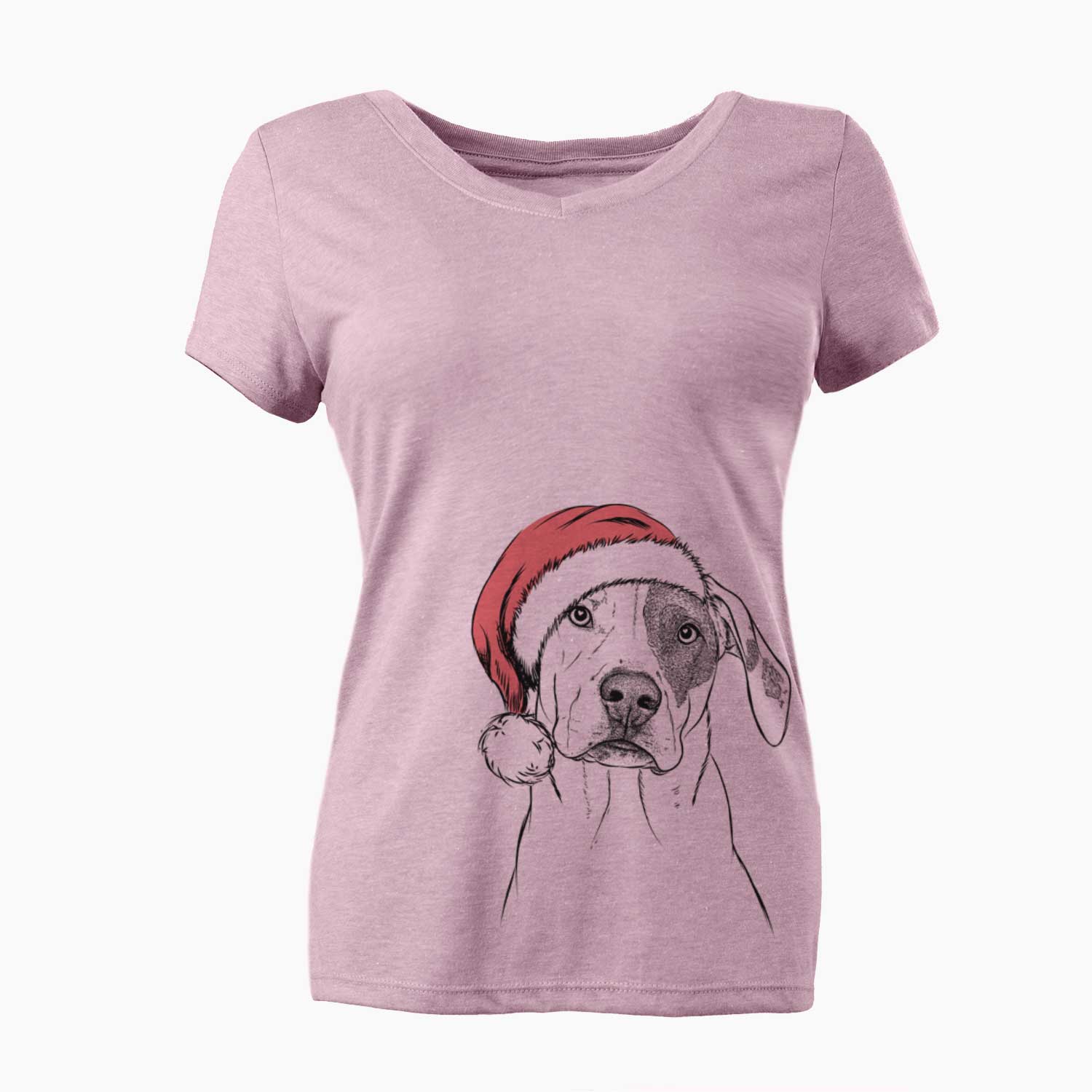 Santa Julio the Dogo Argentino Mix - Women's V-neck Shirt