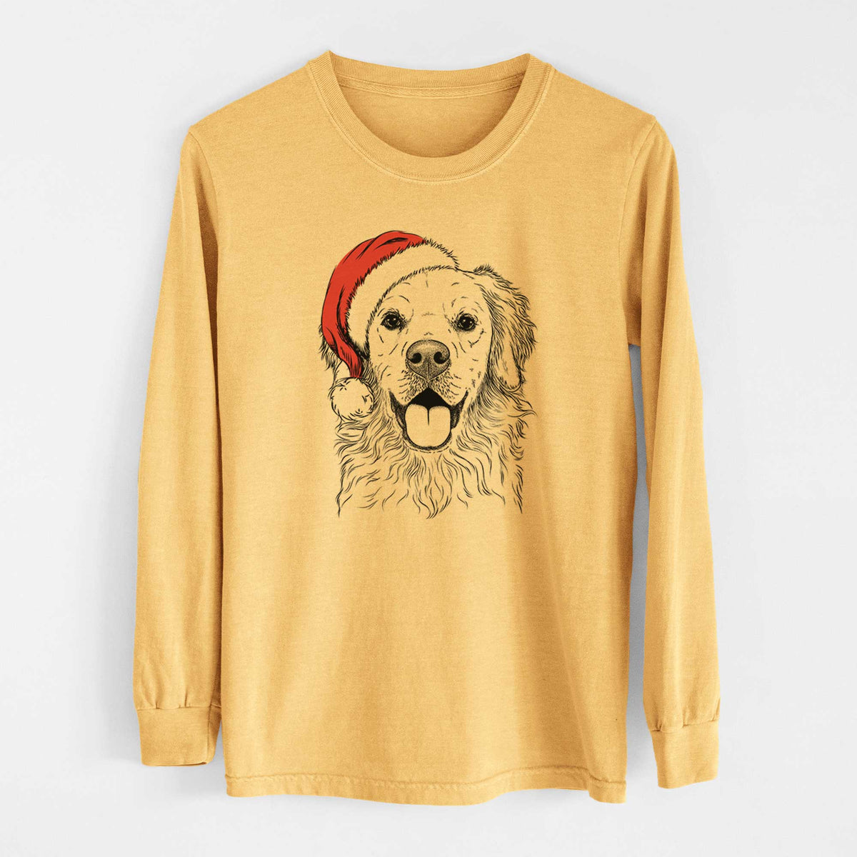 Santa Juniper the Golden Retriever - Heavyweight 100% Cotton Long Sleeve