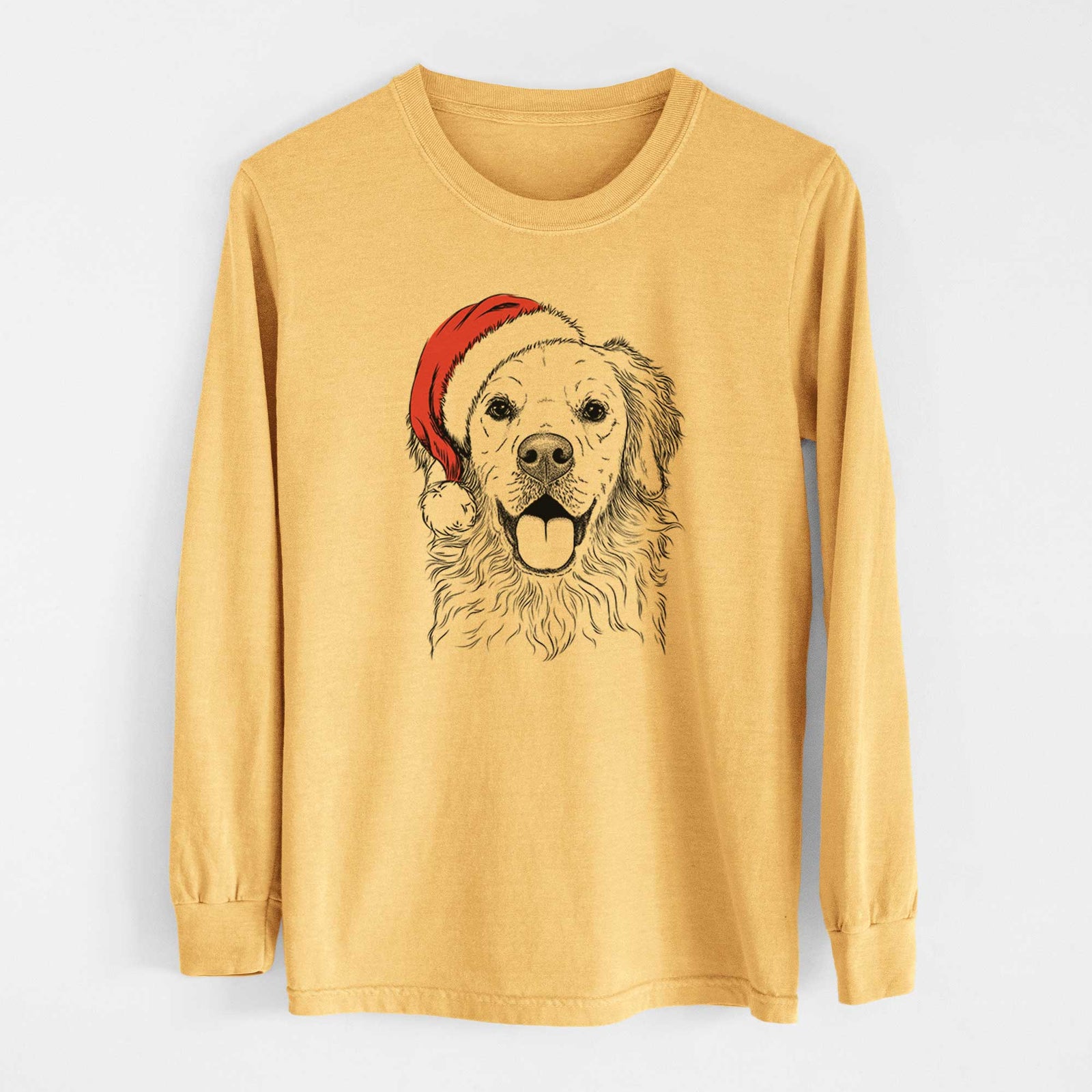 Santa Juniper the Golden Retriever - Heavyweight 100% Cotton Long Sleeve