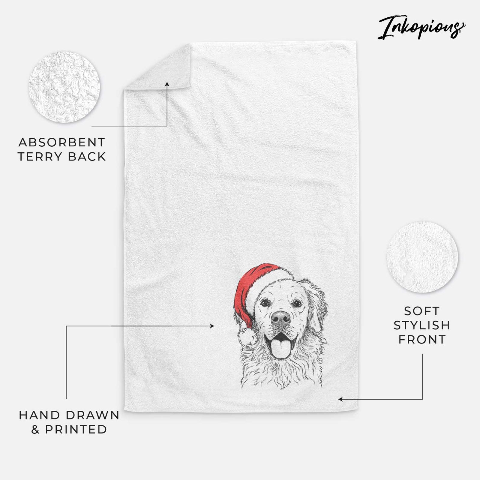 Juniper the Golden Retriever Decorative Hand Towel