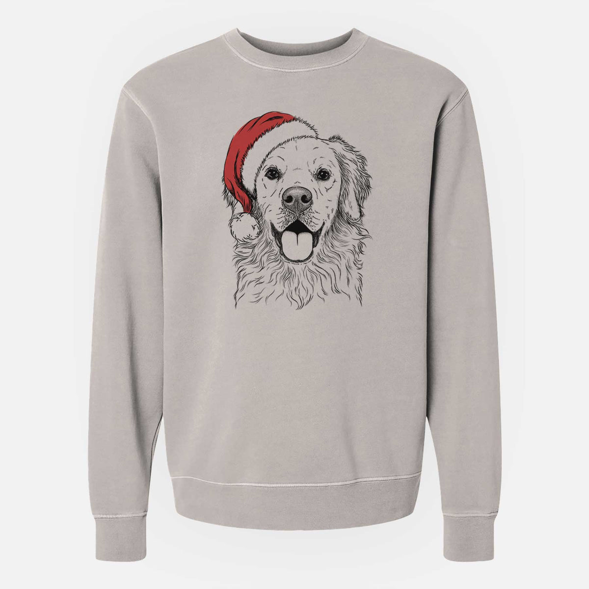 Santa Juniper the Golden Retriever - Unisex Pigment Dyed Crew Sweatshirt