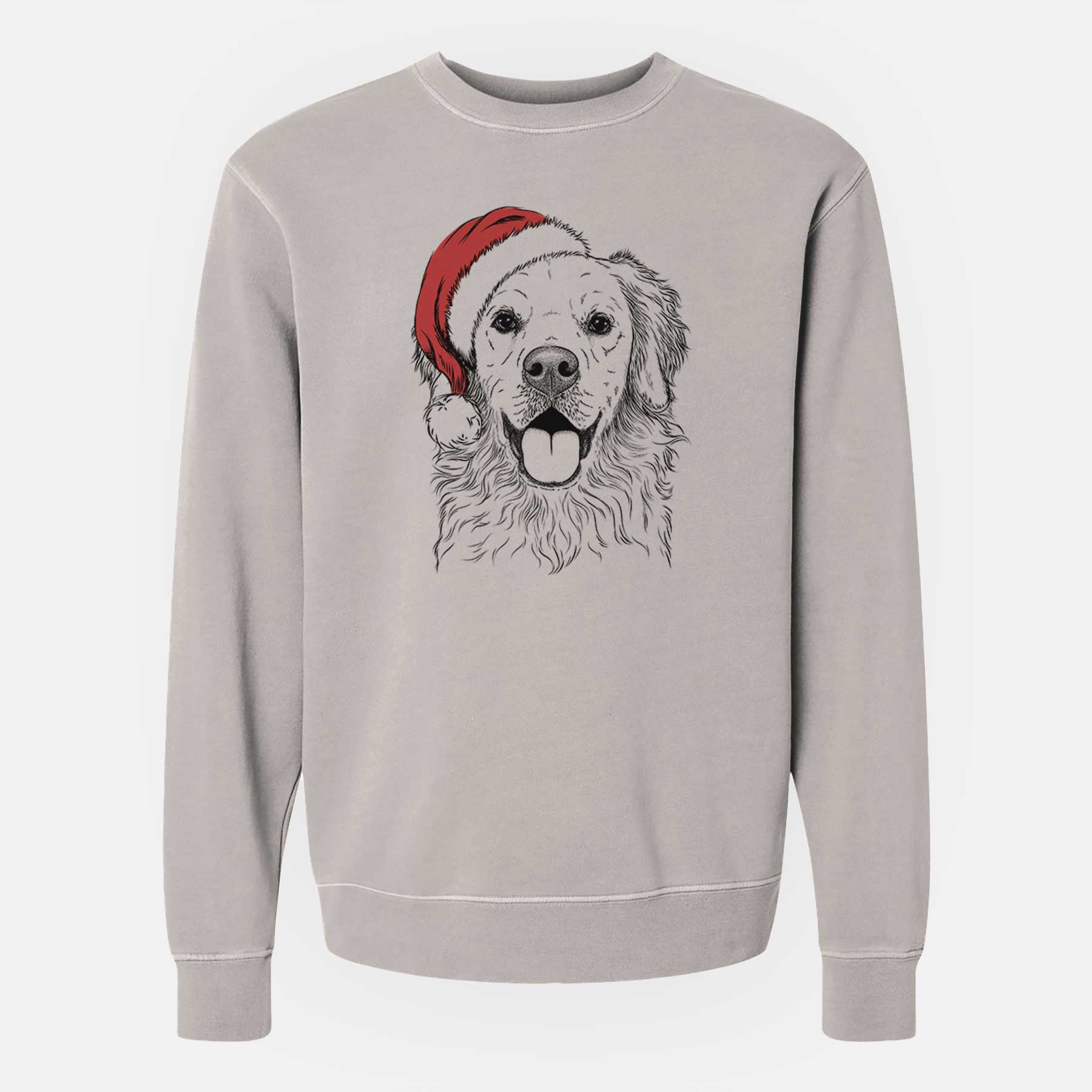 Santa Juniper the Golden Retriever - Unisex Pigment Dyed Crew Sweatshirt
