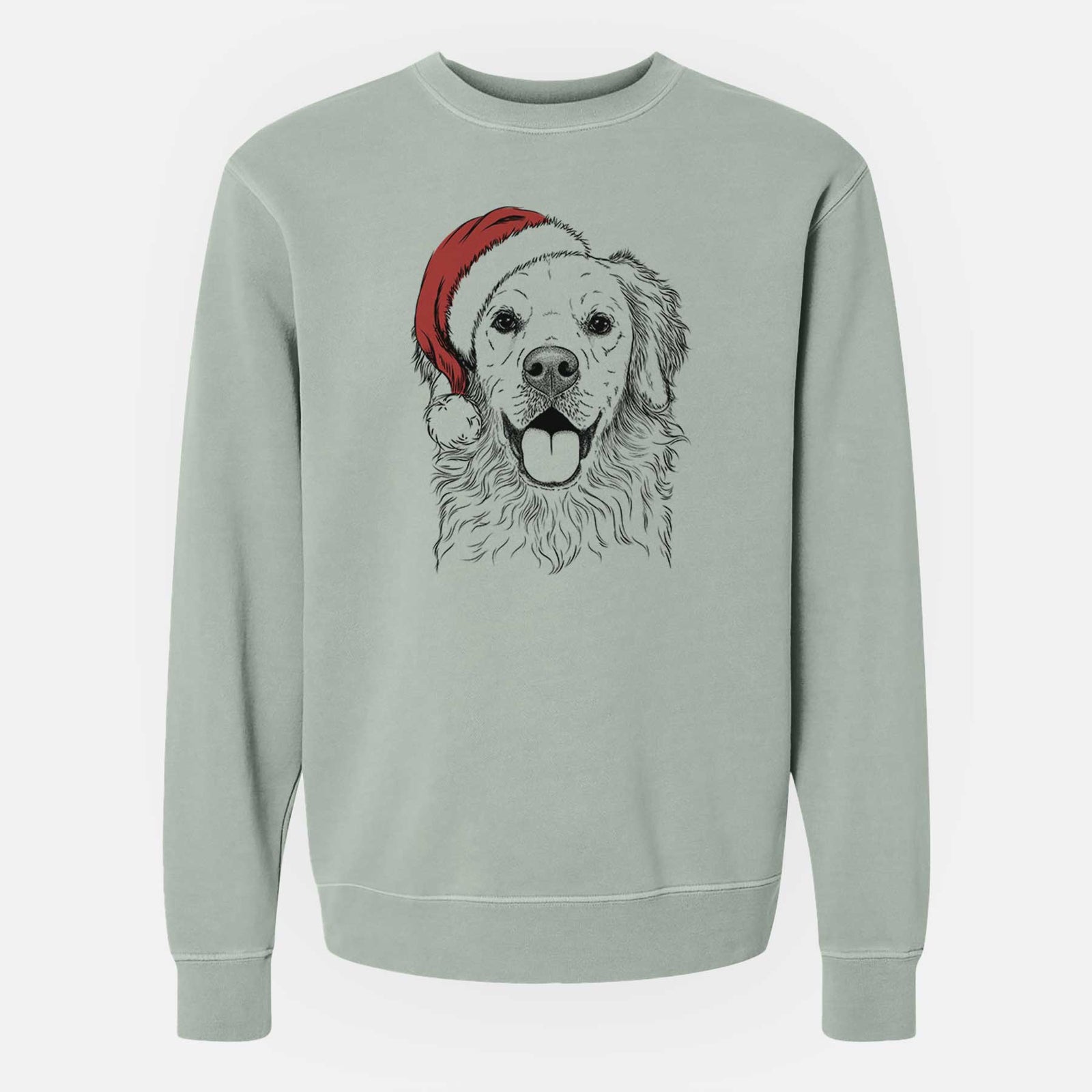 Santa Juniper the Golden Retriever - Unisex Pigment Dyed Crew Sweatshirt