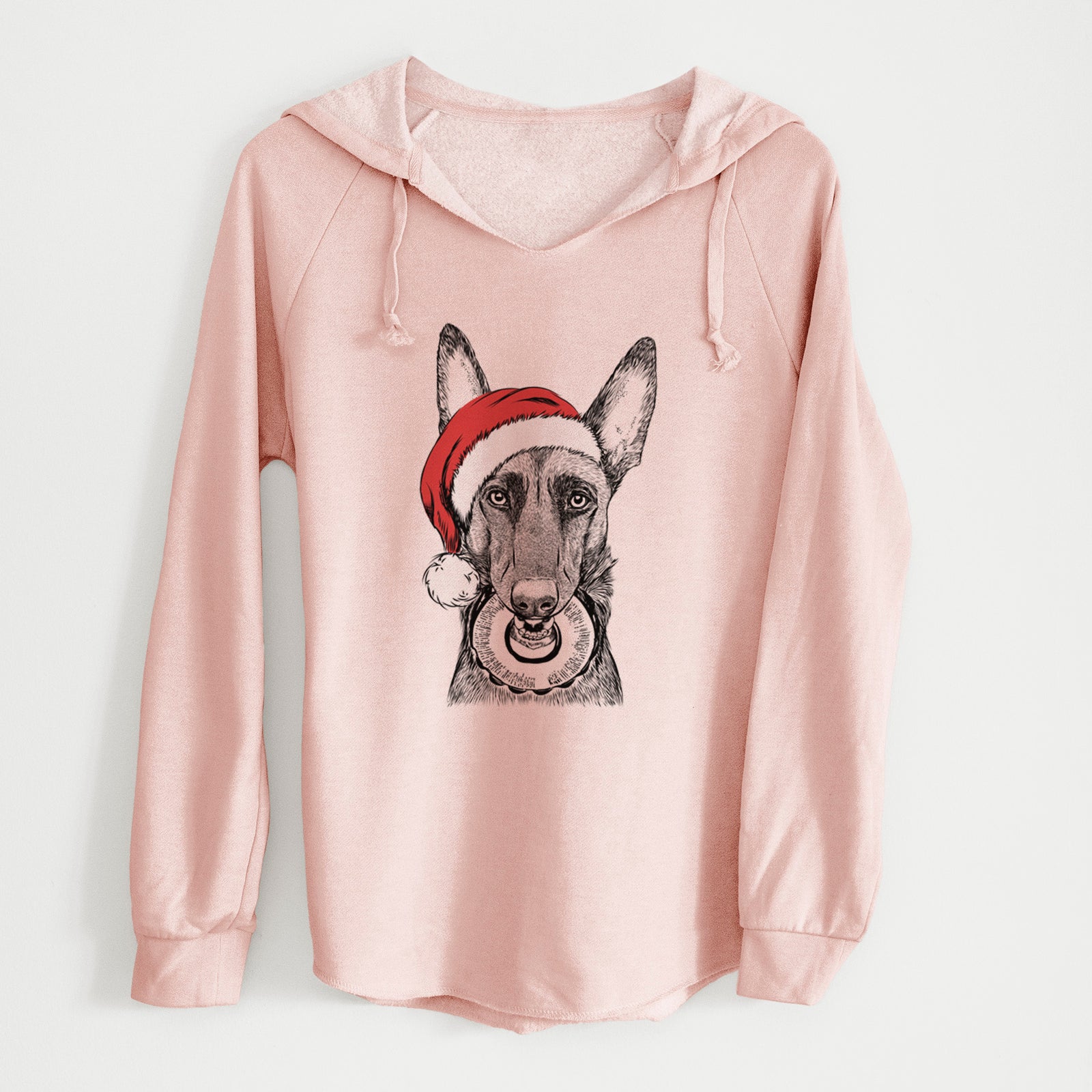 Santa Juno the Belgian Malinois - Cali Wave Hooded Sweatshirt