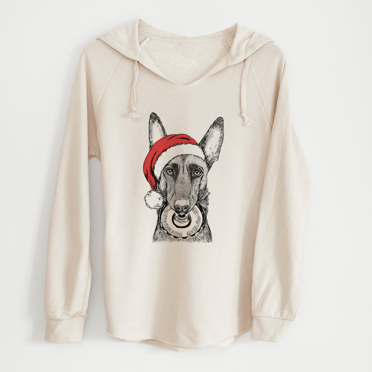 Santa Juno the Belgian Malinois - Cali Wave Hooded Sweatshirt