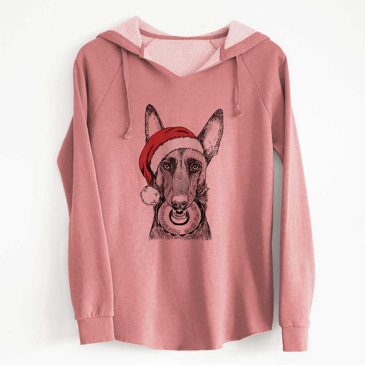 Santa Juno the Belgian Malinois - Cali Wave Hooded Sweatshirt
