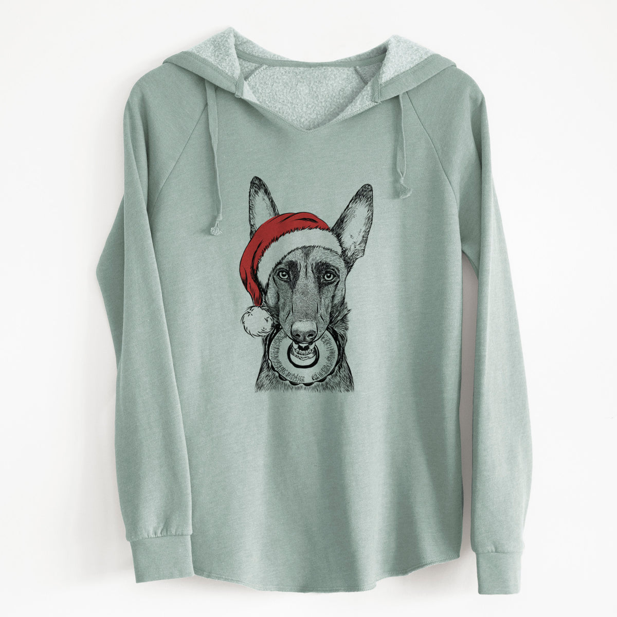Santa Juno the Belgian Malinois - Cali Wave Hooded Sweatshirt