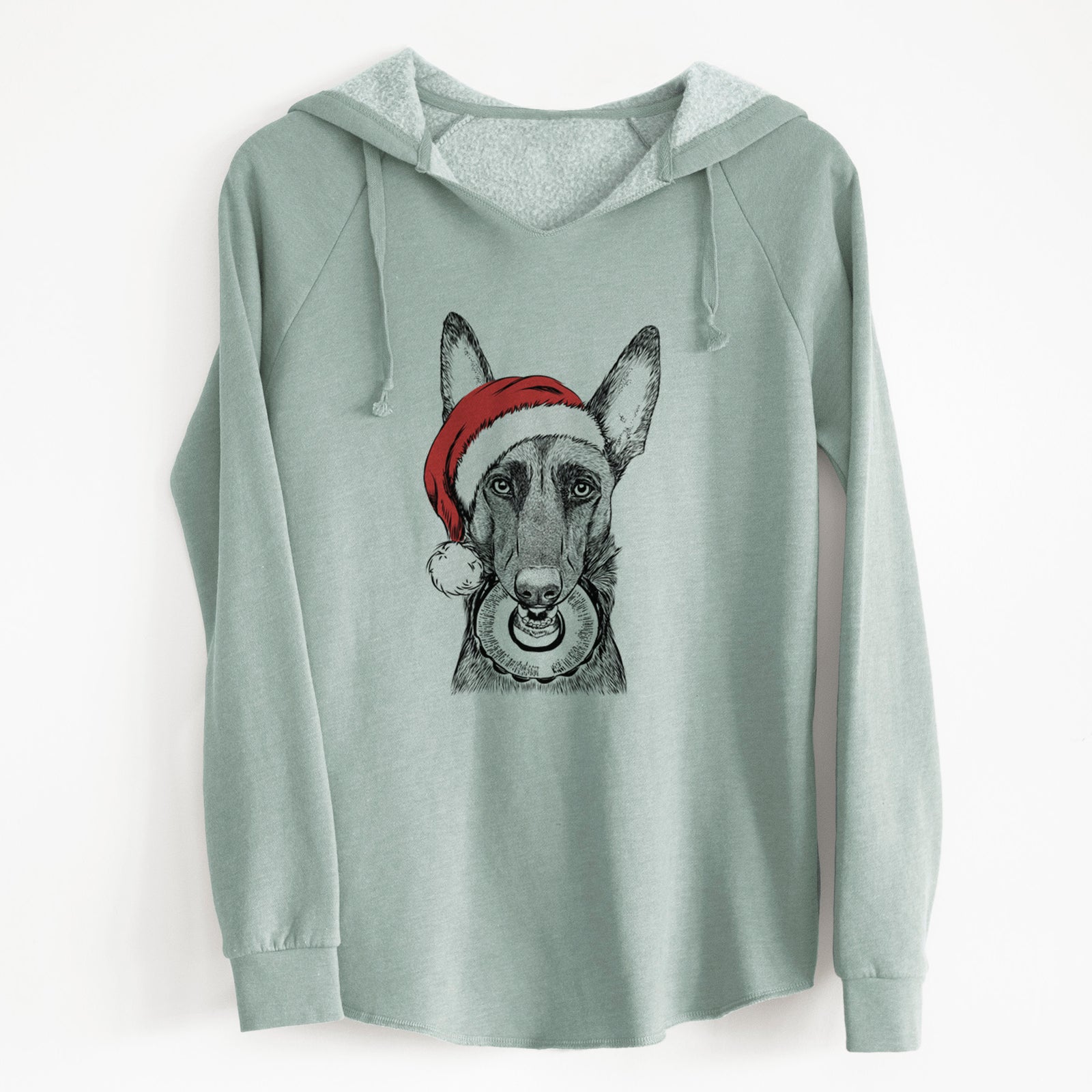 Santa Juno the Belgian Malinois - Cali Wave Hooded Sweatshirt