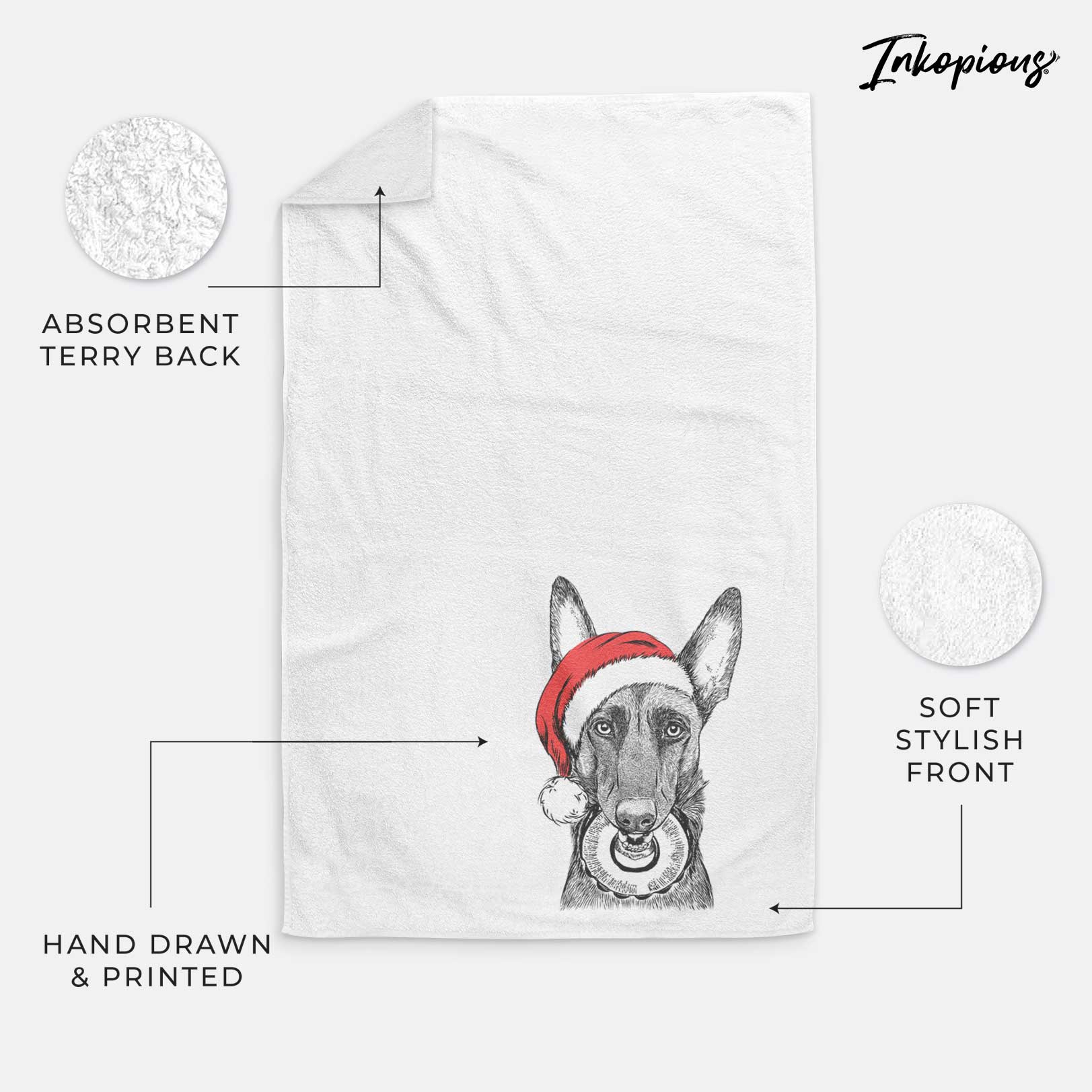 Juno the Belgian Malinois Decorative Hand Towel