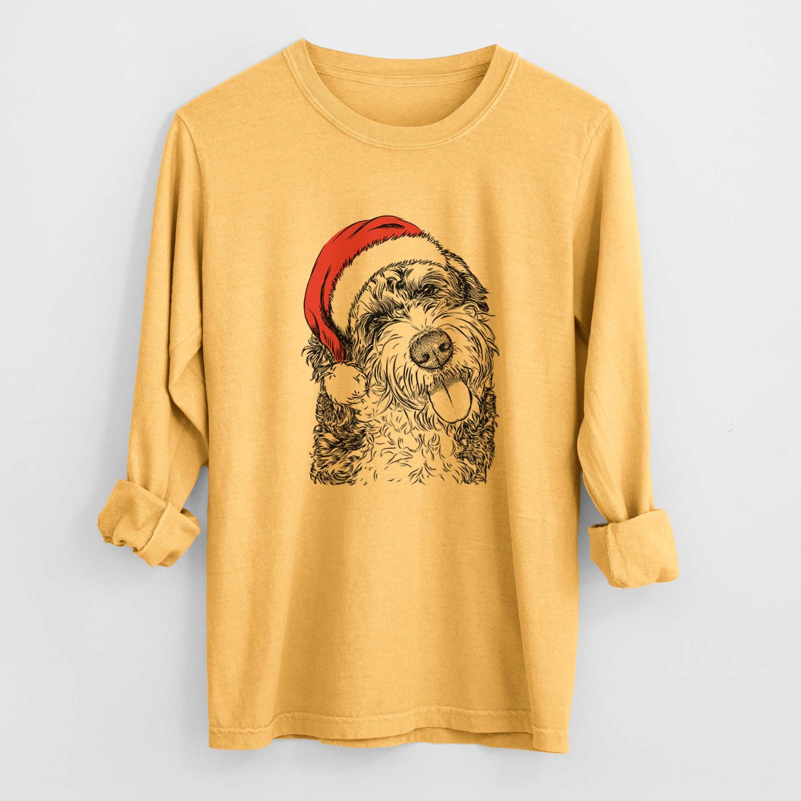 Santa Kaci the Bernedoodle - Heavyweight 100% Cotton Long Sleeve