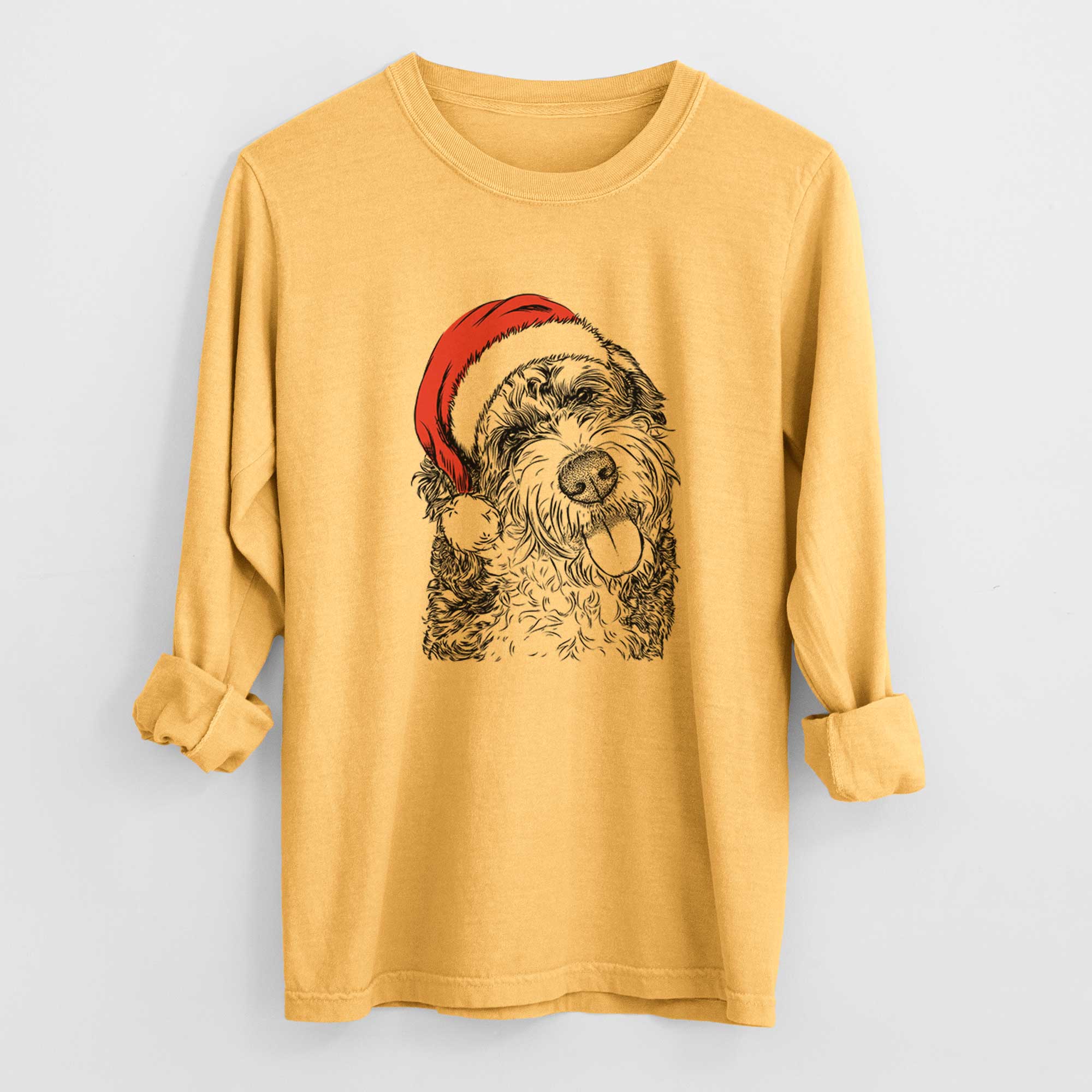 Santa Kaci the Bernedoodle - Heavyweight 100% Cotton Long Sleeve