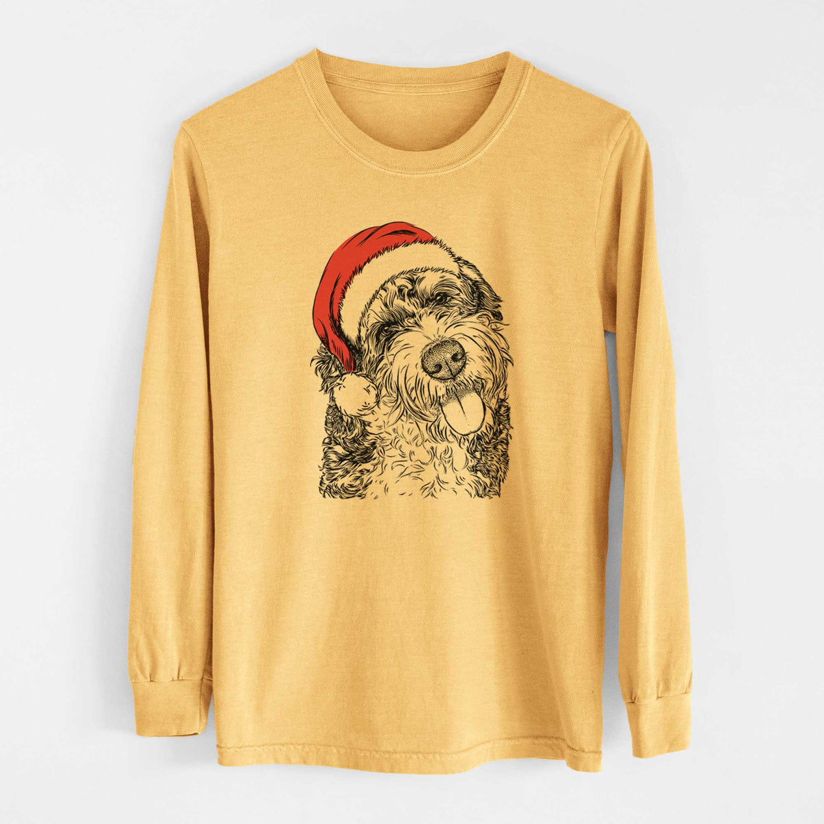 Santa Kaci the Bernedoodle - Heavyweight 100% Cotton Long Sleeve