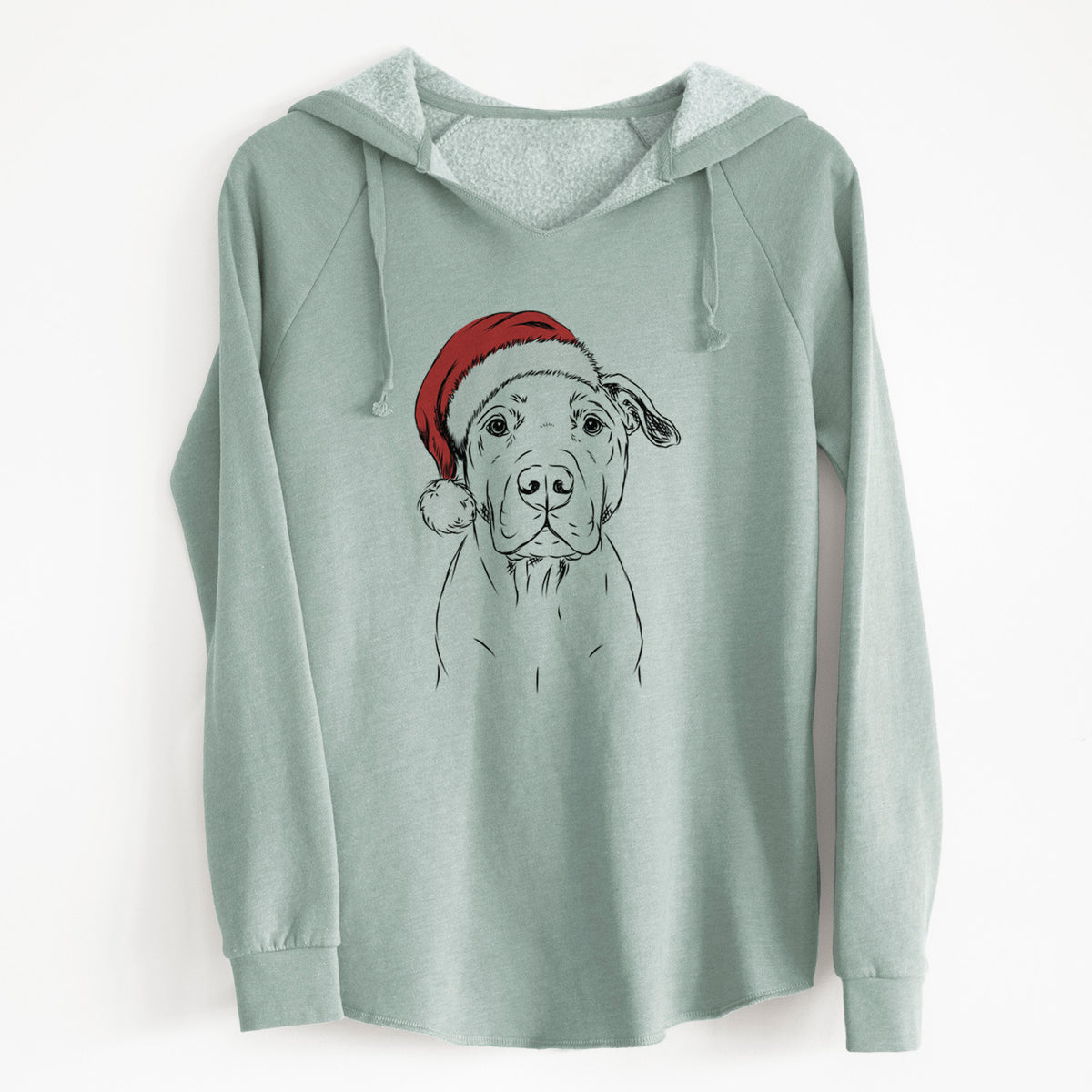 Santa Kadin the Pitbull - Cali Wave Hooded Sweatshirt