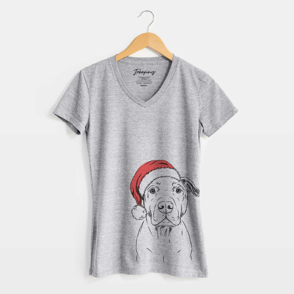 Santa Kadin the Pitbull - Women's V-neck Shirt