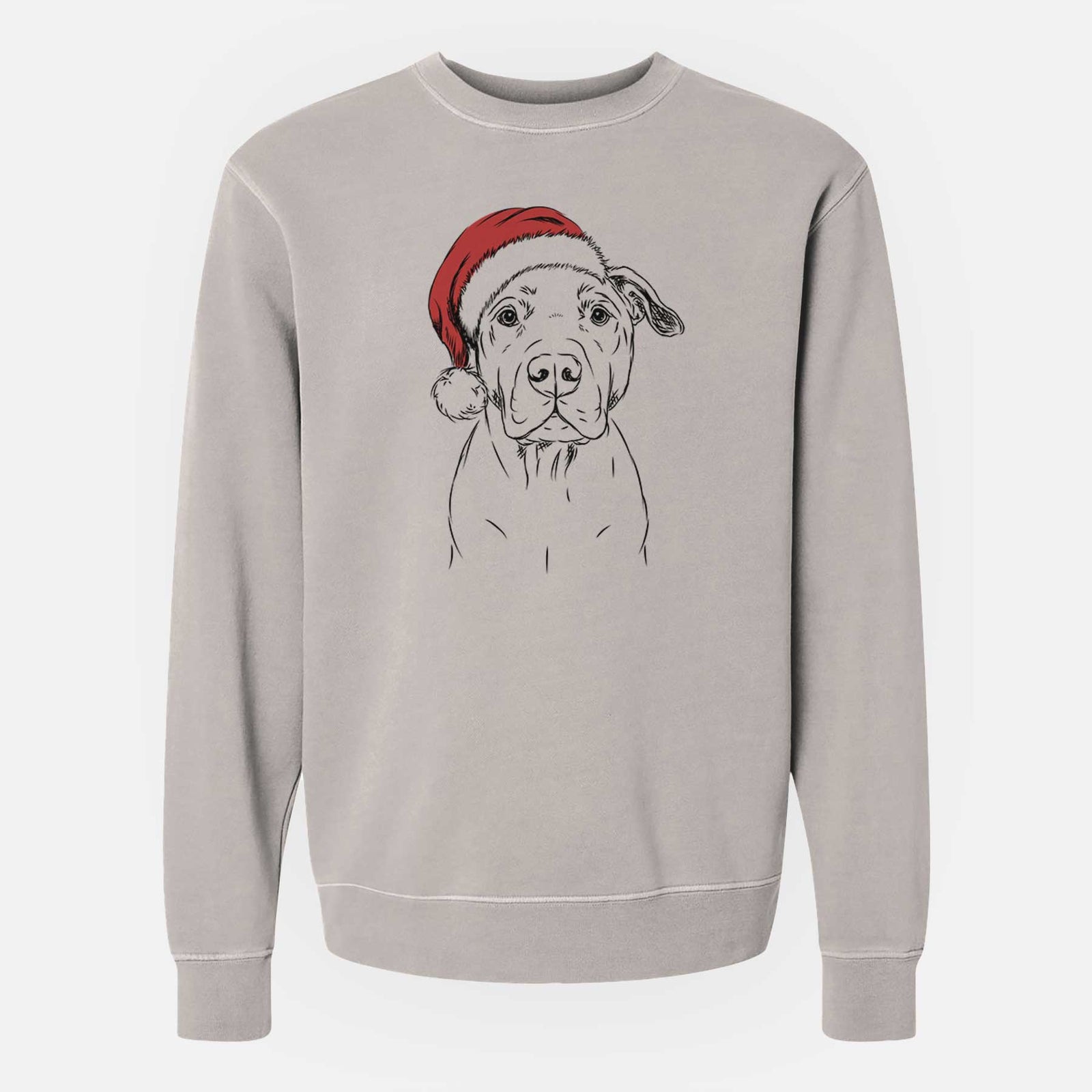 Santa Kadin the Pitbull - Unisex Pigment Dyed Crew Sweatshirt