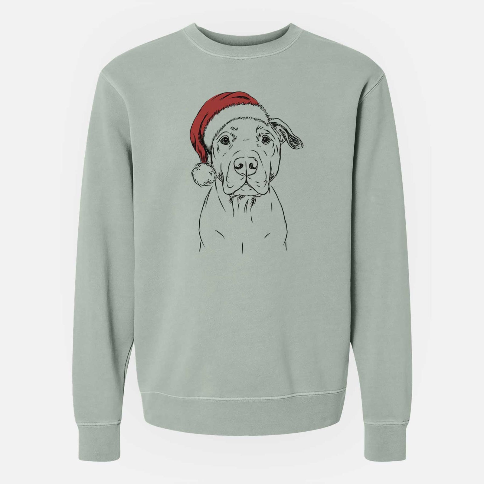 Santa Kadin the Pitbull - Unisex Pigment Dyed Crew Sweatshirt