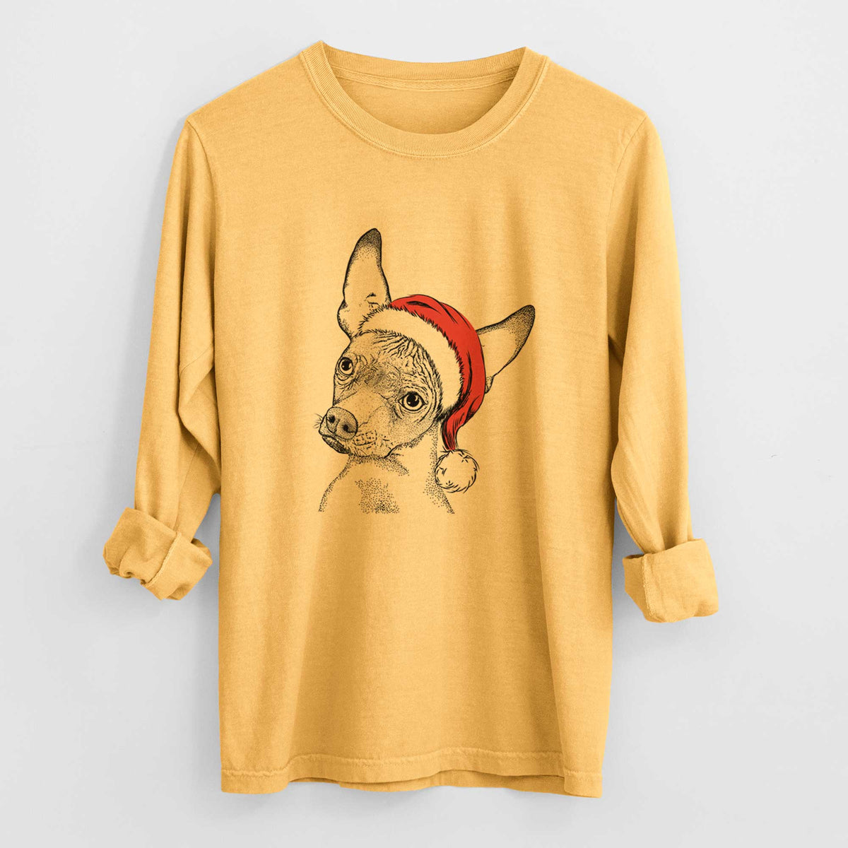 Santa Kahlo the Xoloitzcuintli - Heavyweight 100% Cotton Long Sleeve