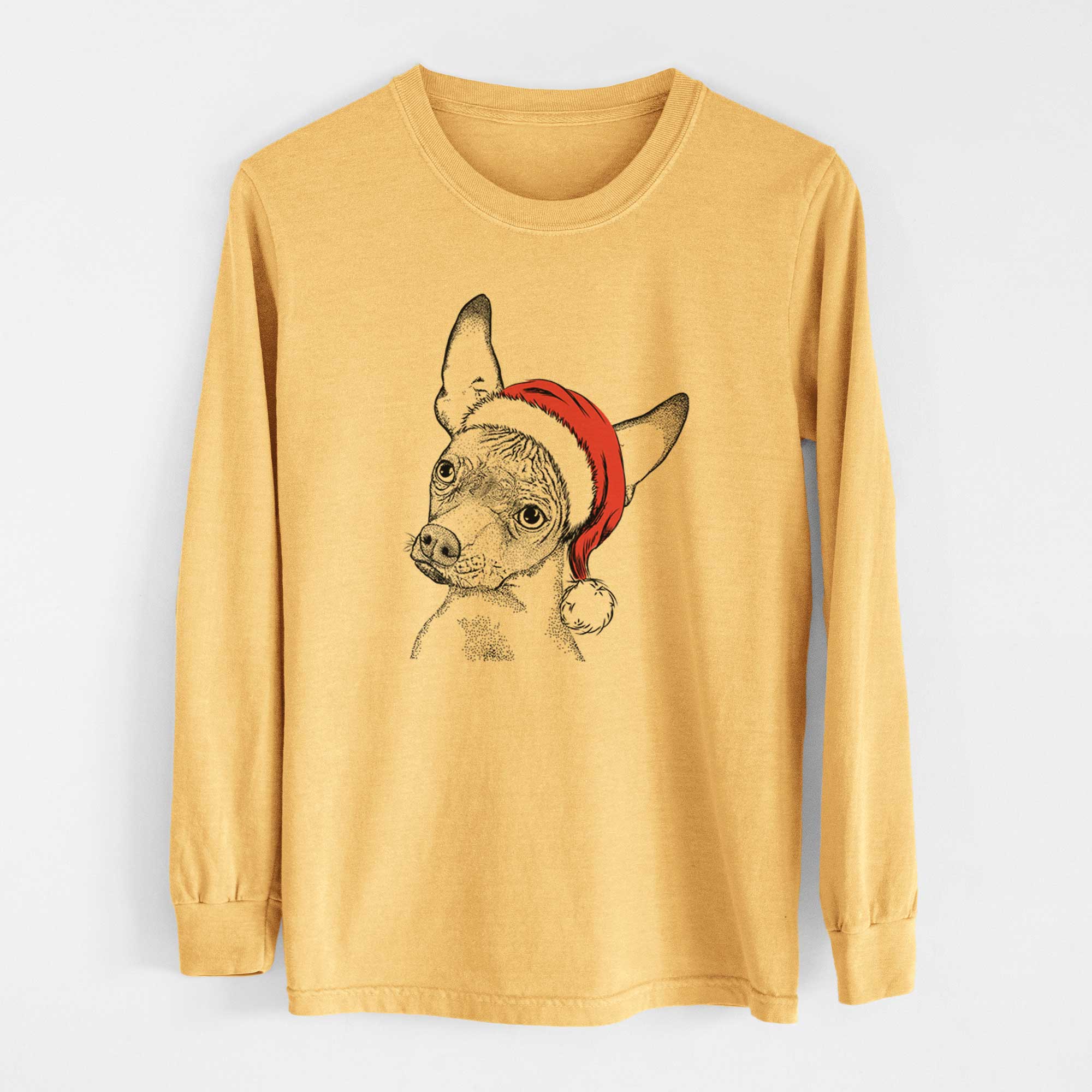 Santa Kahlo the Xoloitzcuintli - Heavyweight 100% Cotton Long Sleeve