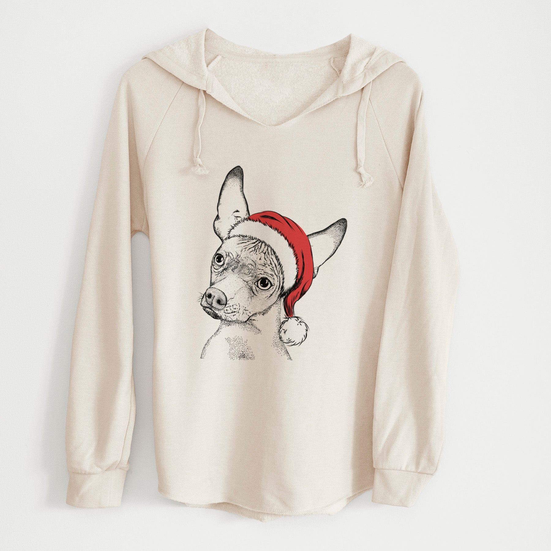 Santa Kahlo the Xoloitzcuintli - Cali Wave Hooded Sweatshirt